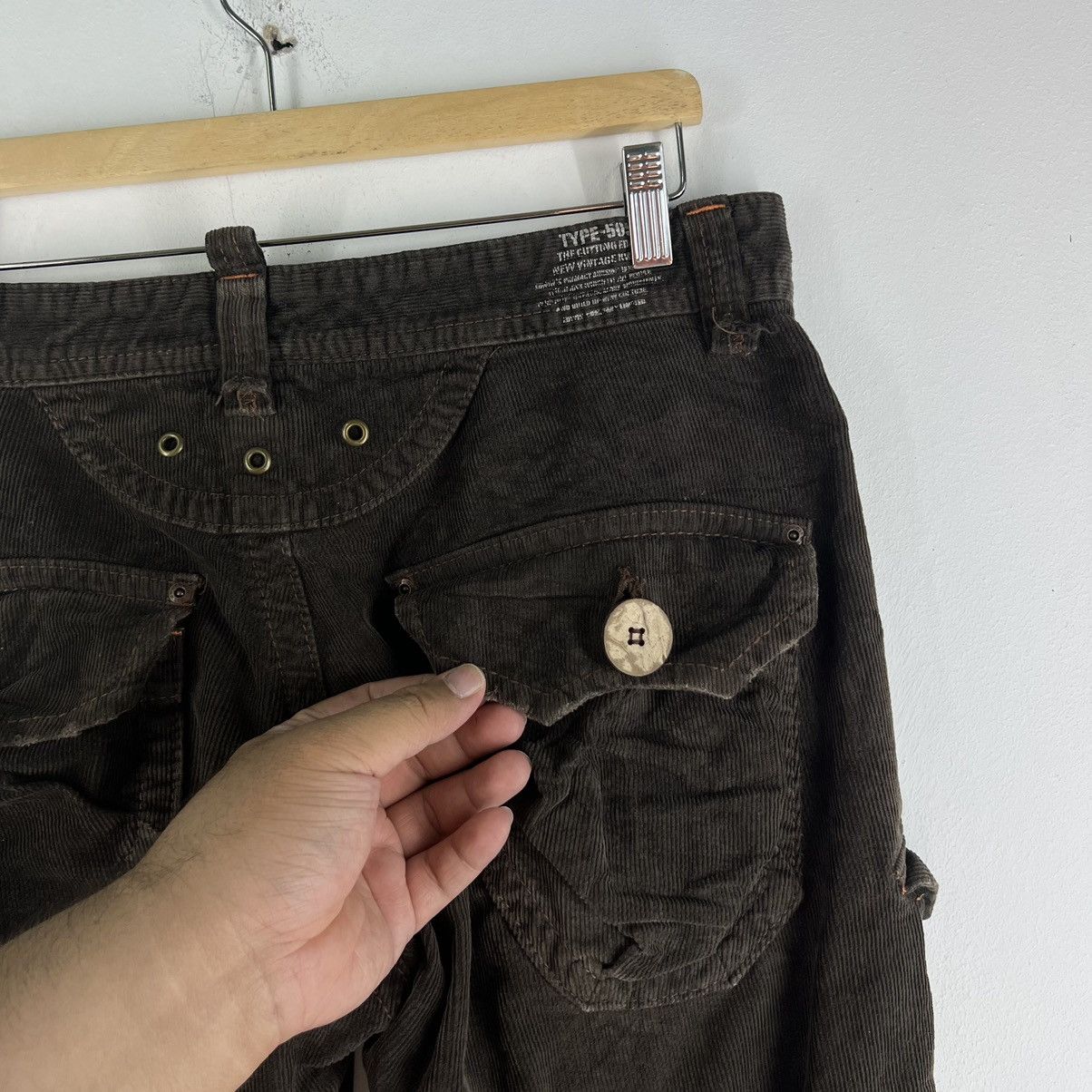 Hysteric Glamour 🔥VINTAGE BIKER PANTS CORDUROY MULTI POCKETS CARGO 505 KHAKI Size US 34 / EU 50 - 10 Thumbnail