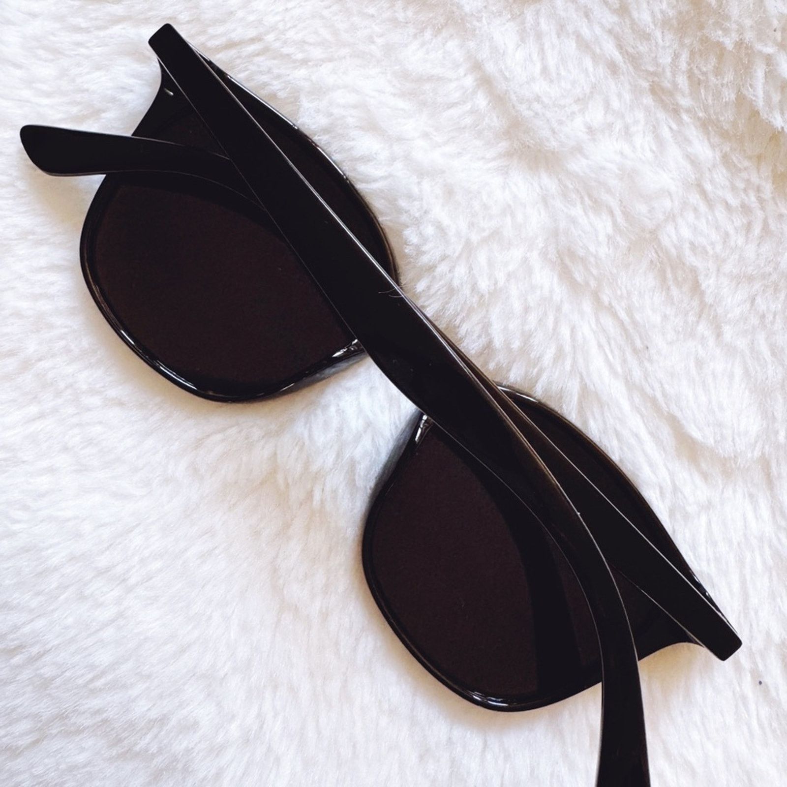 Other Milo Black W/Blue Lenses Oversized Oval Horn Rims Sunglasses Size ONE SIZE - 10 Thumbnail