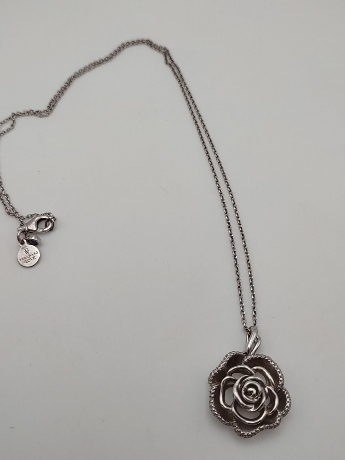 Other Vera Wang LOVE Sterling Diamond Rose Pendant Necklace Size ONE SIZE - 3 Thumbnail