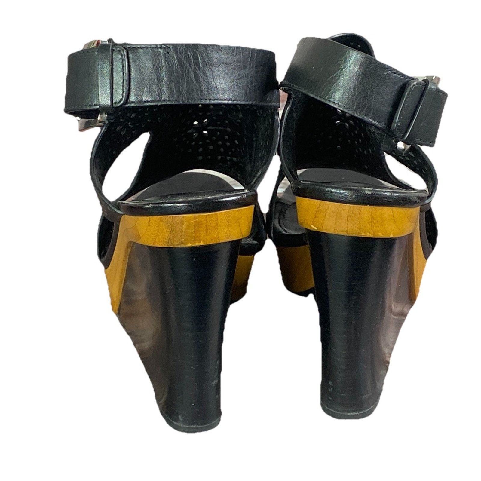 Michael Kors Michael Michael Kors Josephine 7.5 Black Leather Wedge Size US 7.5 / IT 37.5 - 6 Thumbnail