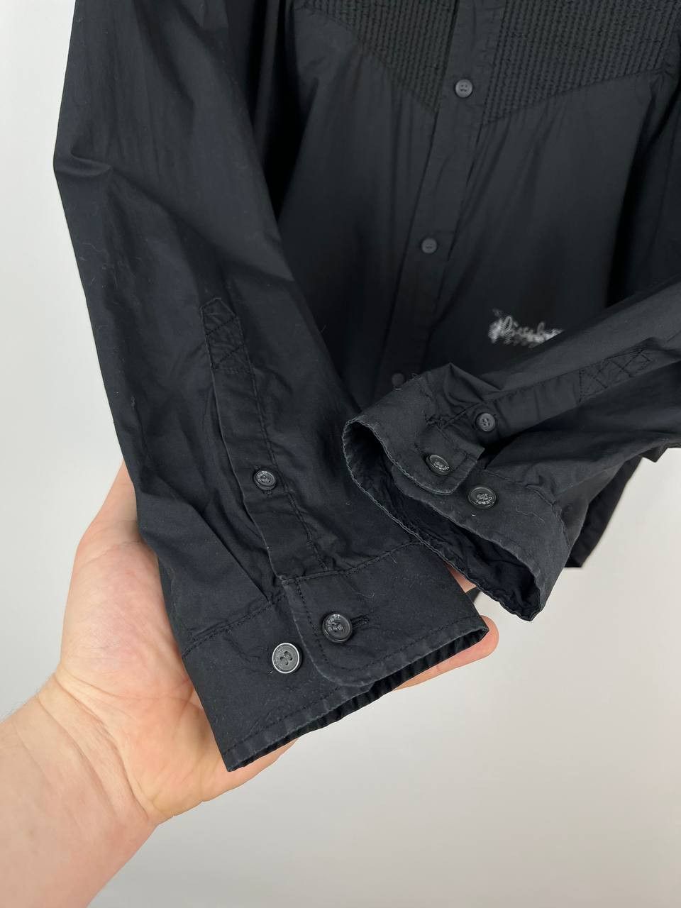 Diesel DIESEL Dress Shirt Pleated Front Bib Long Sleeve Slim Fit Size US L / EU 52-54 / 3 - 5 Thumbnail