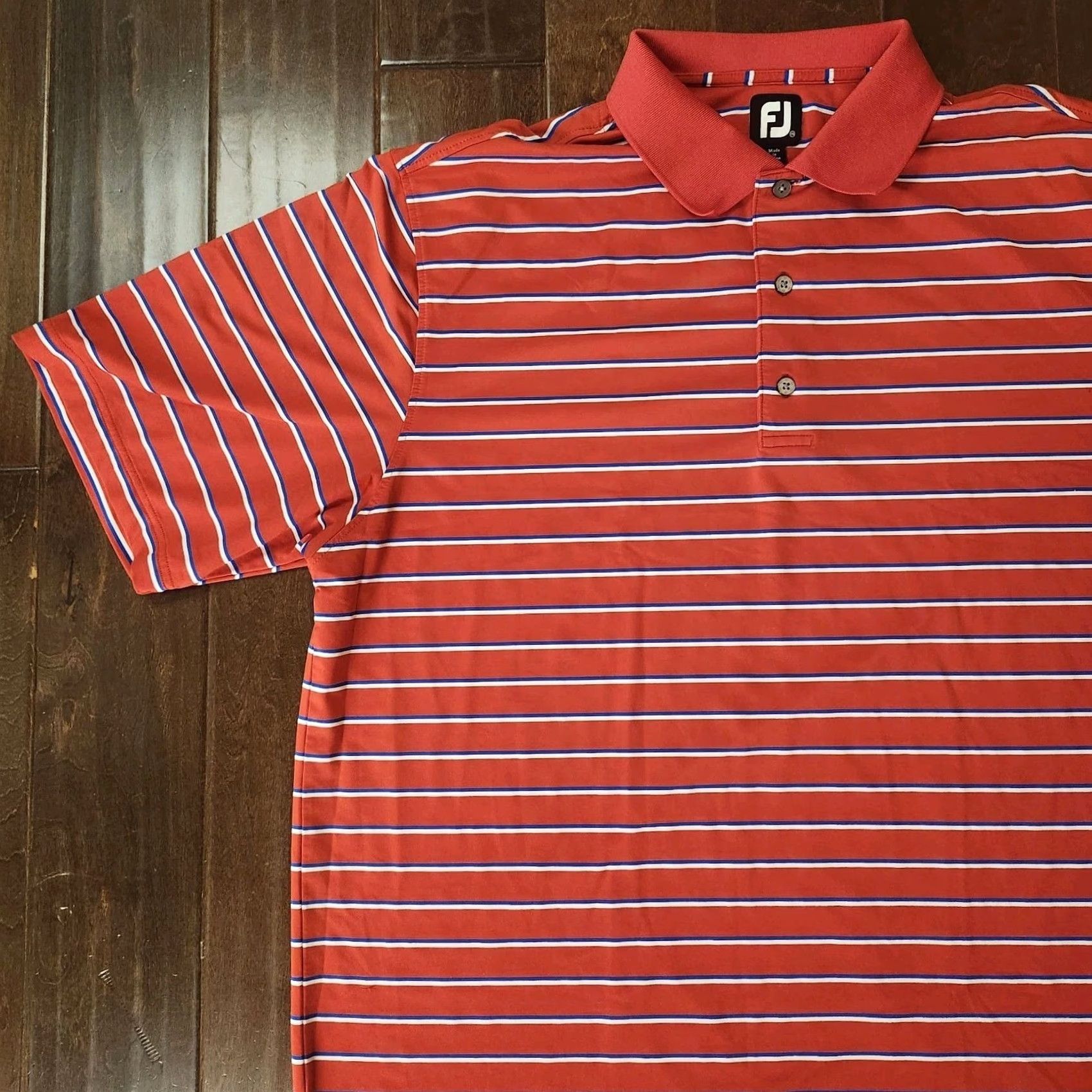 Footjoy Footjoy Polo Shirt Mens 2XL Red Striped Performance Golf Activewear Top Size US XXL / EU 58 / 5 - 4 Thumbnail