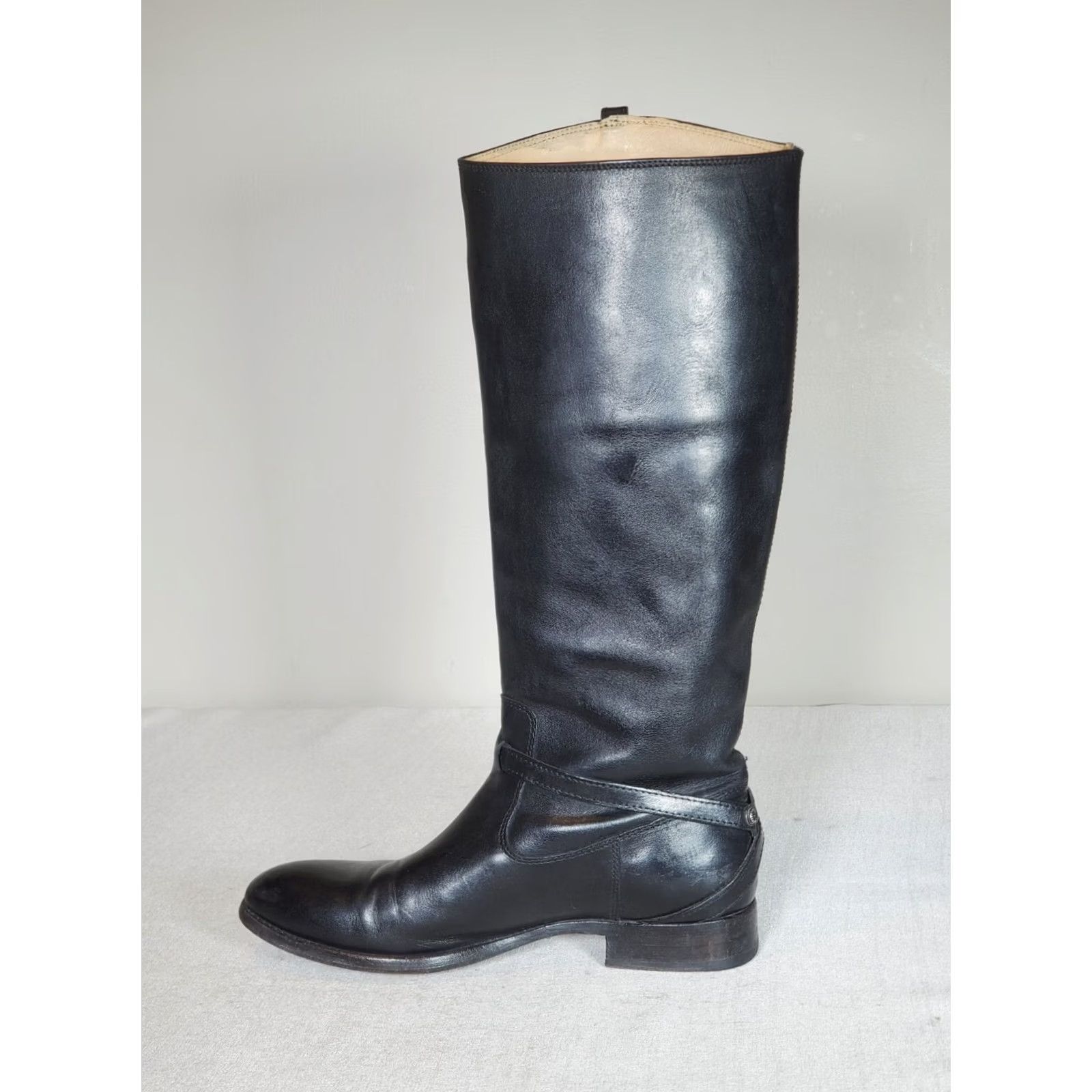 Frye FRYE Lindsay Plate Tall Riding Boots Black Leather 3476889 Knee-High Womens US 8 B Size US 8 / IT 38 - 3 Thumbnail