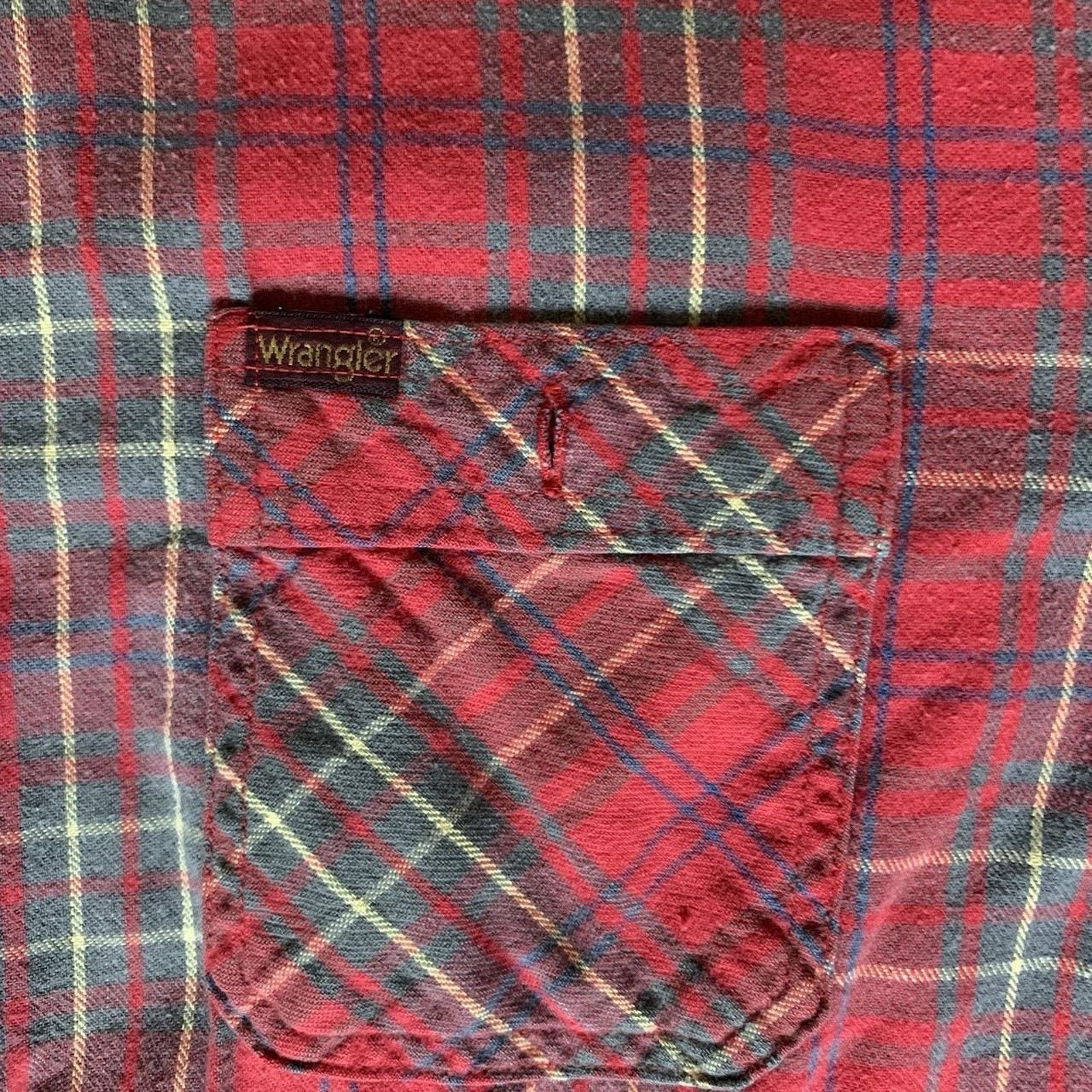 Wrangler Vtg 70s 80s Wrangler Made In USA Plaid Flannel Size Large Size US L / EU 52-54 / 3 - 3 Thumbnail