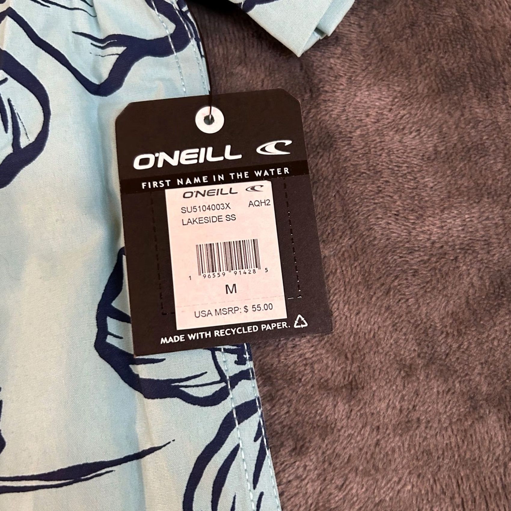 O'Neill O'Neill Lakeside Shirt Mens Medium Floral Print Button-Up Short Sleeve Blue NWT Size US M / EU 48-50 / 2 - 4 Thumbnail