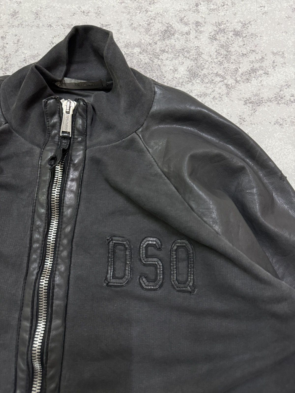 Dsquared2 Ds Quared 2 Horror Hcokey Sleeve Leather Bomber Jacket Size US M / EU 48-50 / 2 - 6 Thumbnail