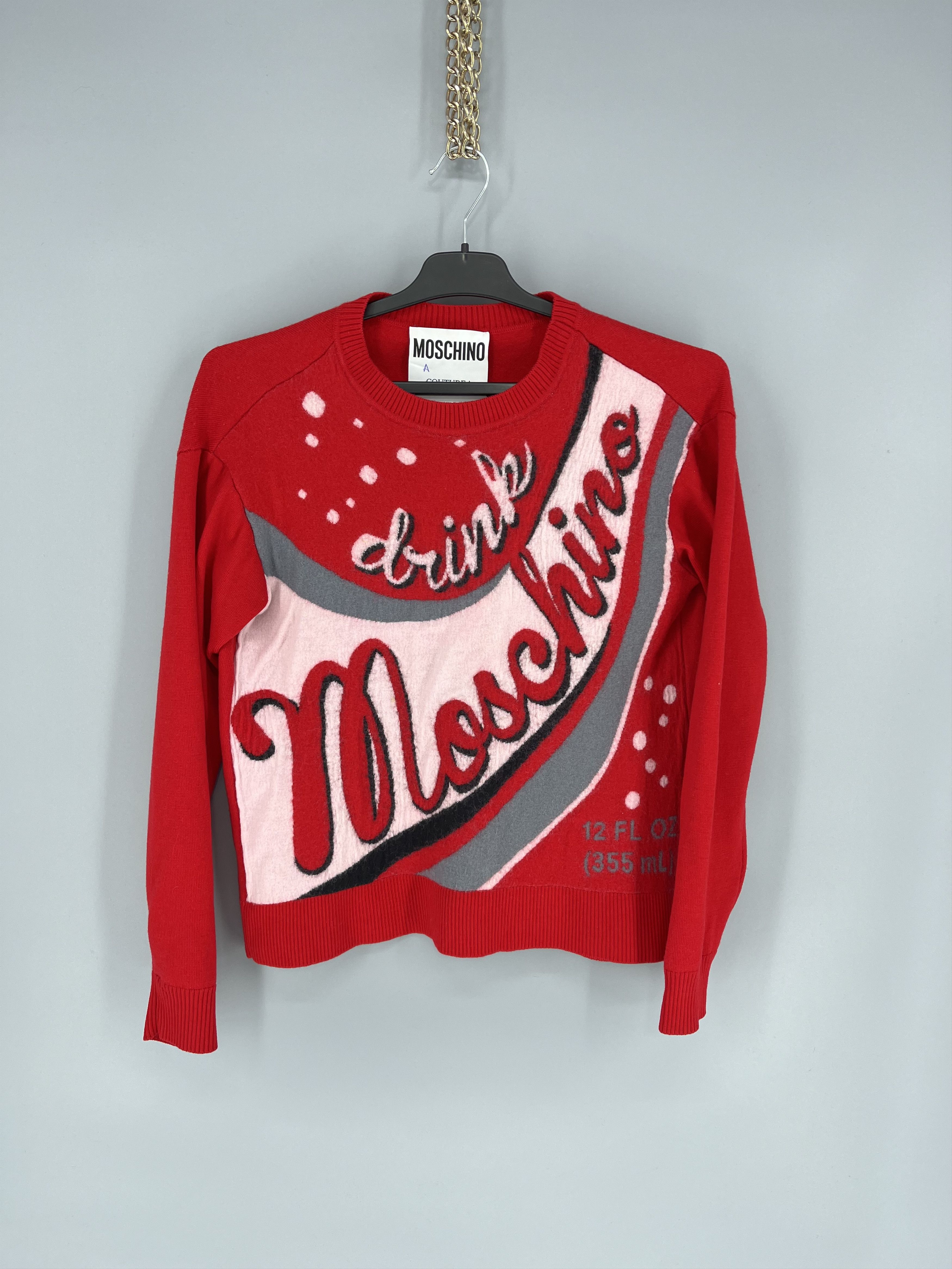 Vintage Drink 335ml Moschino Sweater 100 Wool Lana