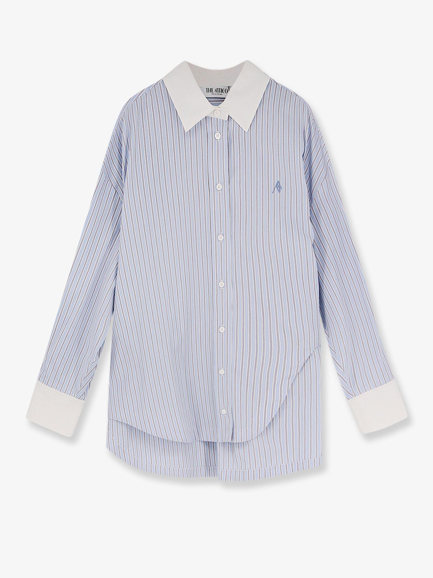 The Attico Oversize Striped Cotton Shirt Size XS / US 0-2 / IT 36-38 - 1 Thumbnail
