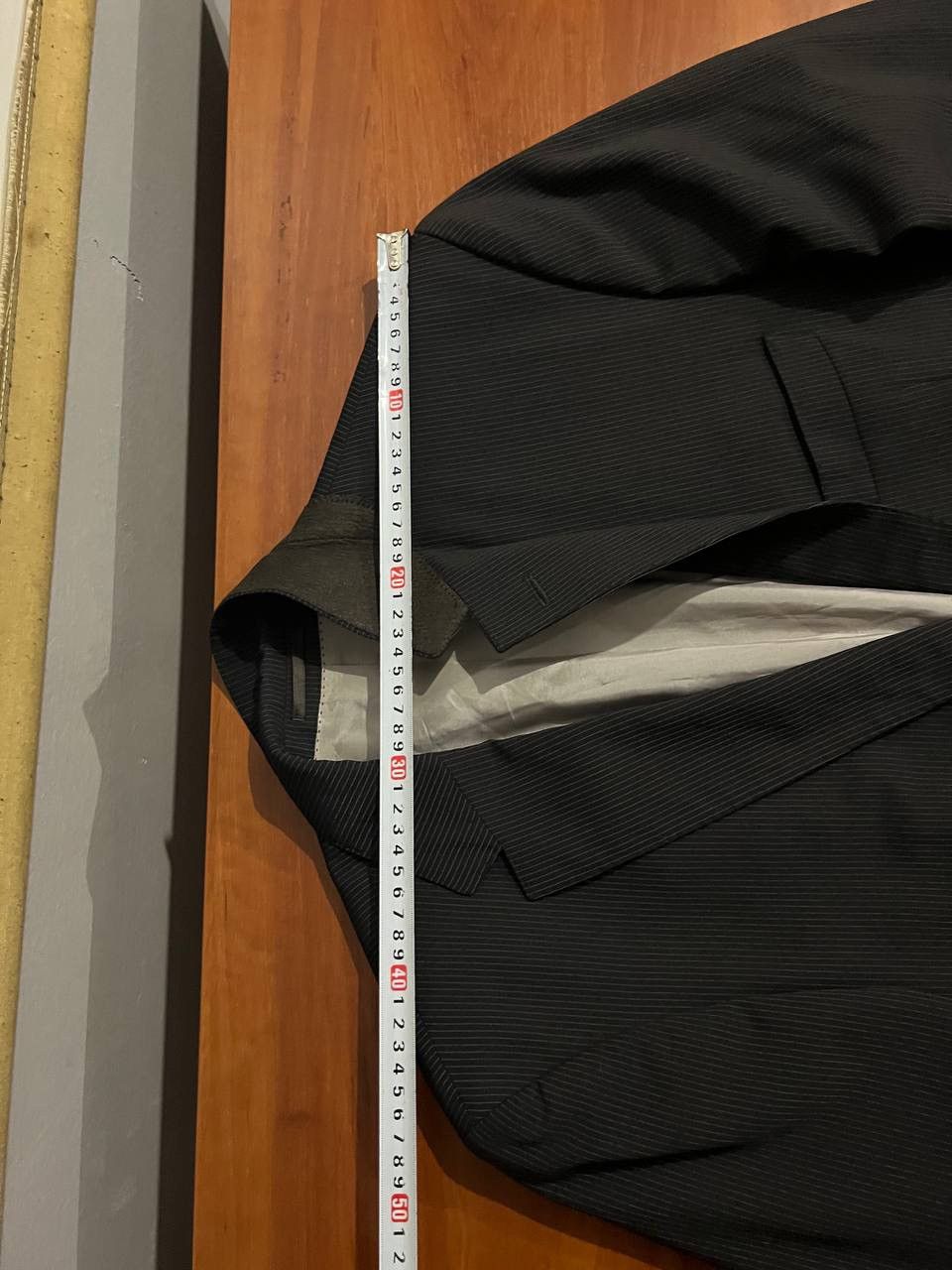 Hugo Boss VINTAGE HUGO BOSS STRIPED BLACK SOLID BRUTAL MENS SUIT SZ 52 Size 52R - 16 Thumbnail