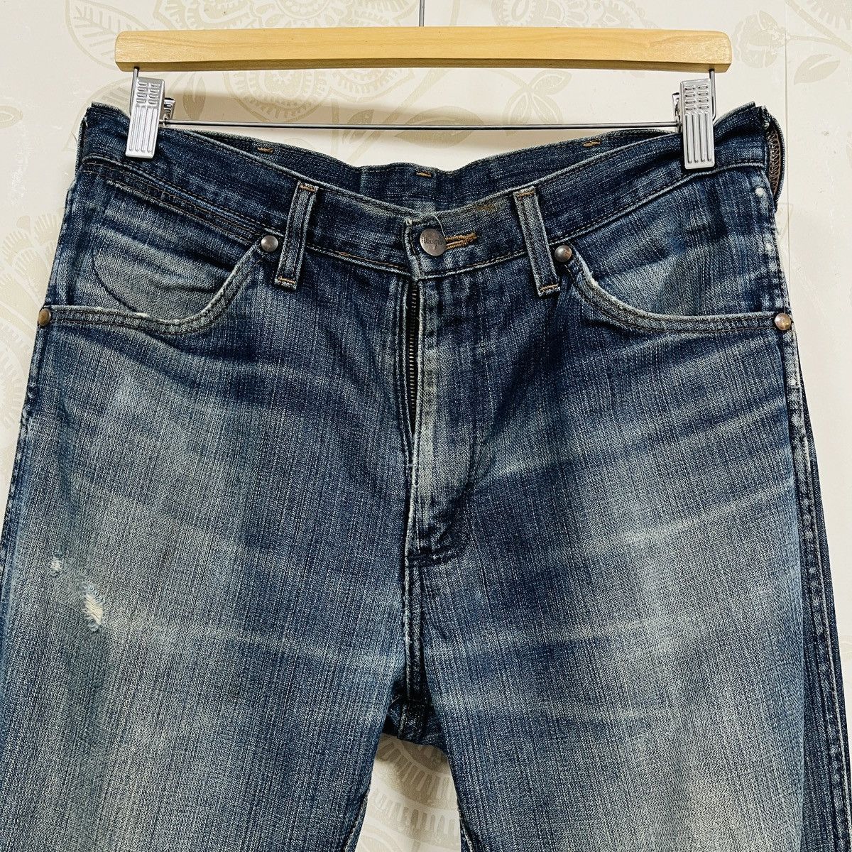 Japanese Brand Vintage Flared Wrangler Hidden Rivet Distressed Denim Jeans Size US 32 / EU 48 - 21 Thumbnail