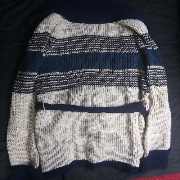 Original Montgomery Vintage Montgomery Ward Mod Striped Cardigan Sweater Size L / US 10 / IT 46 - 5 Thumbnail