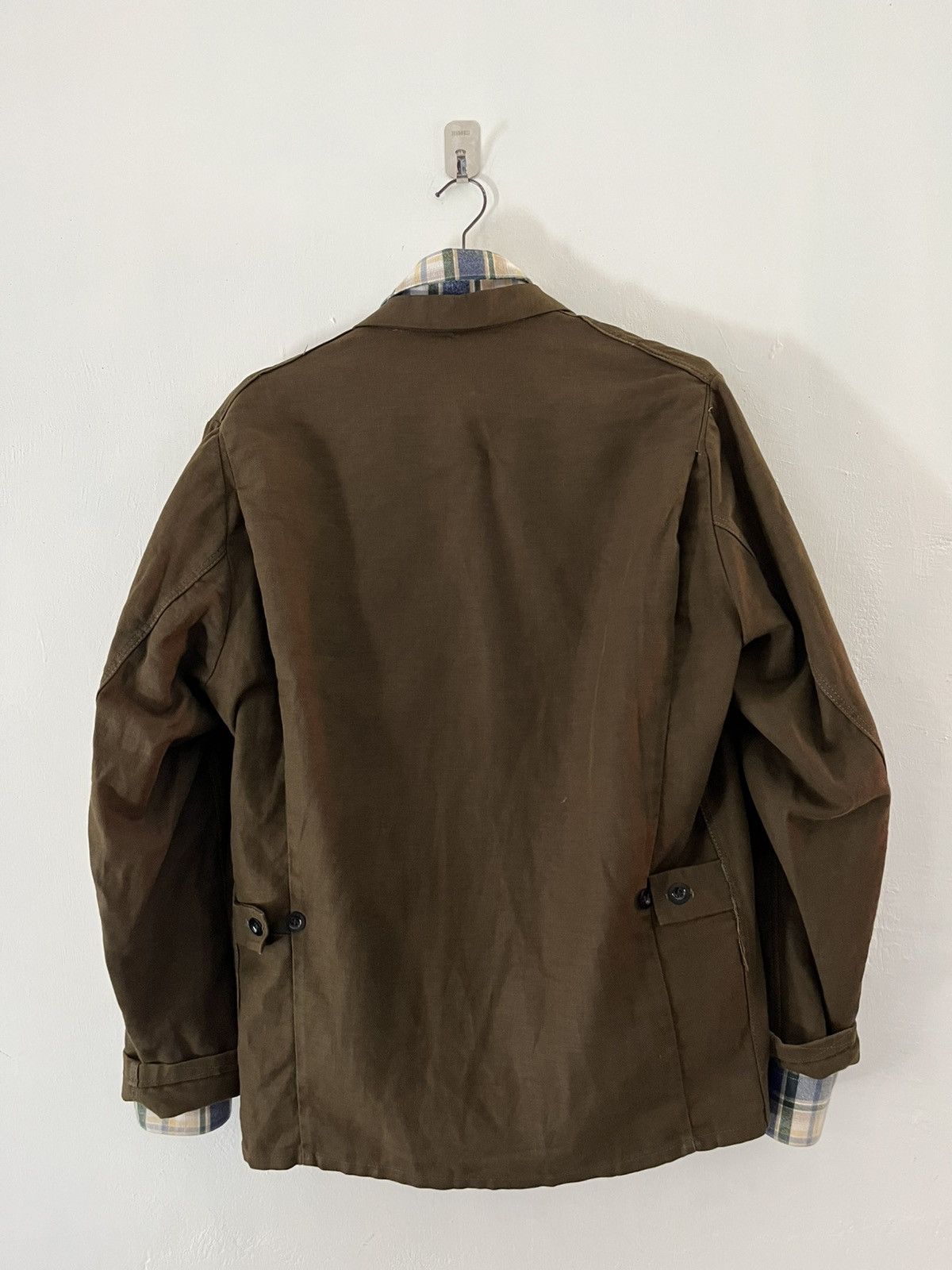 Vintage 1990s sanfor army canvas blazer jacket Size 42S - 2 Thumbnail
