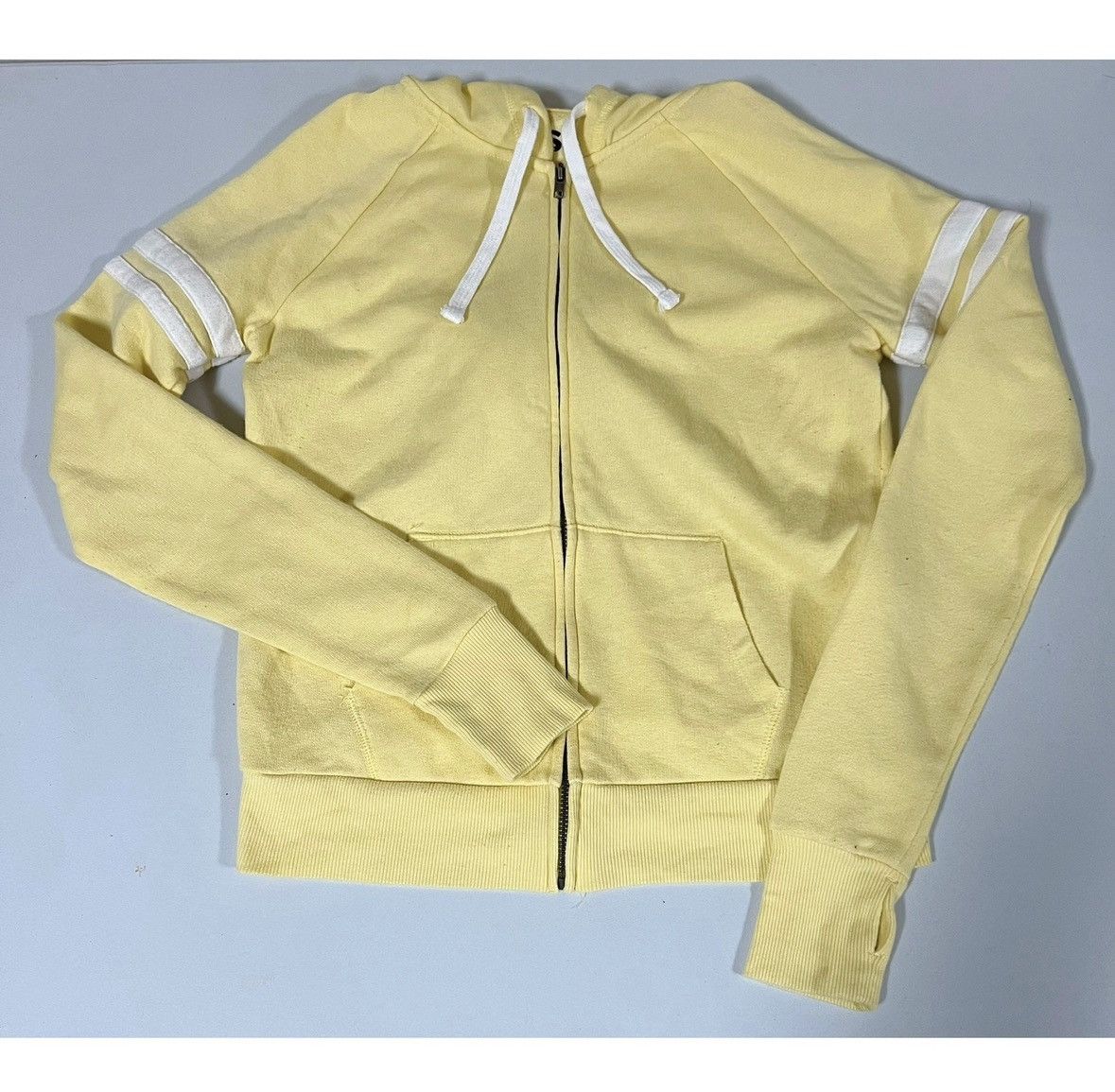 Japanese Brand SO Yellow Stripe Zipper Sweater Sweatshirt Hoodie Size S 💛🤍✨ Size S / US 4 / IT 40 - 3 Thumbnail