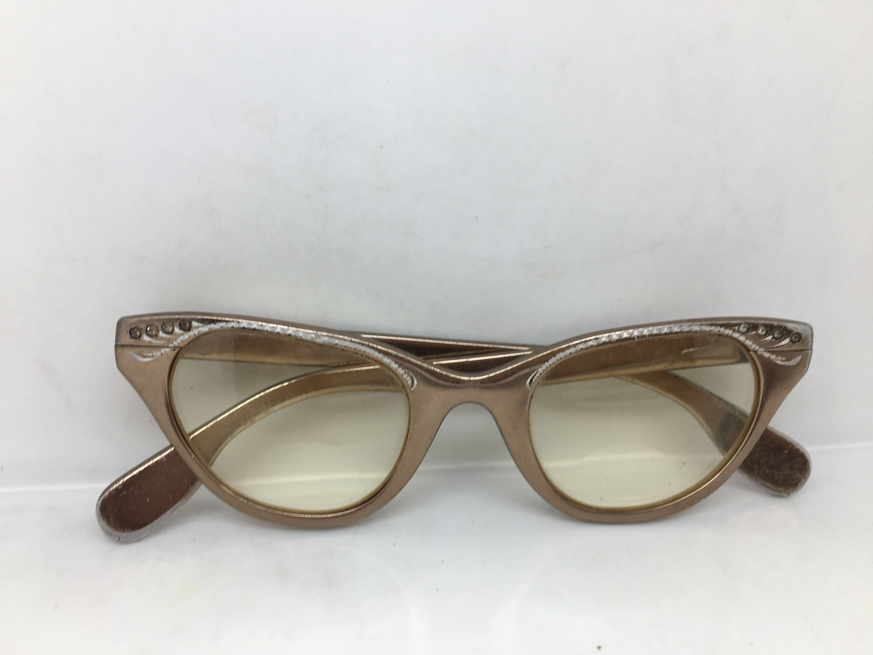 Vintage Vintage 50s TURA Woman Aluminum Brown Cateye Eyeglasses Size ONE SIZE - 7 Thumbnail