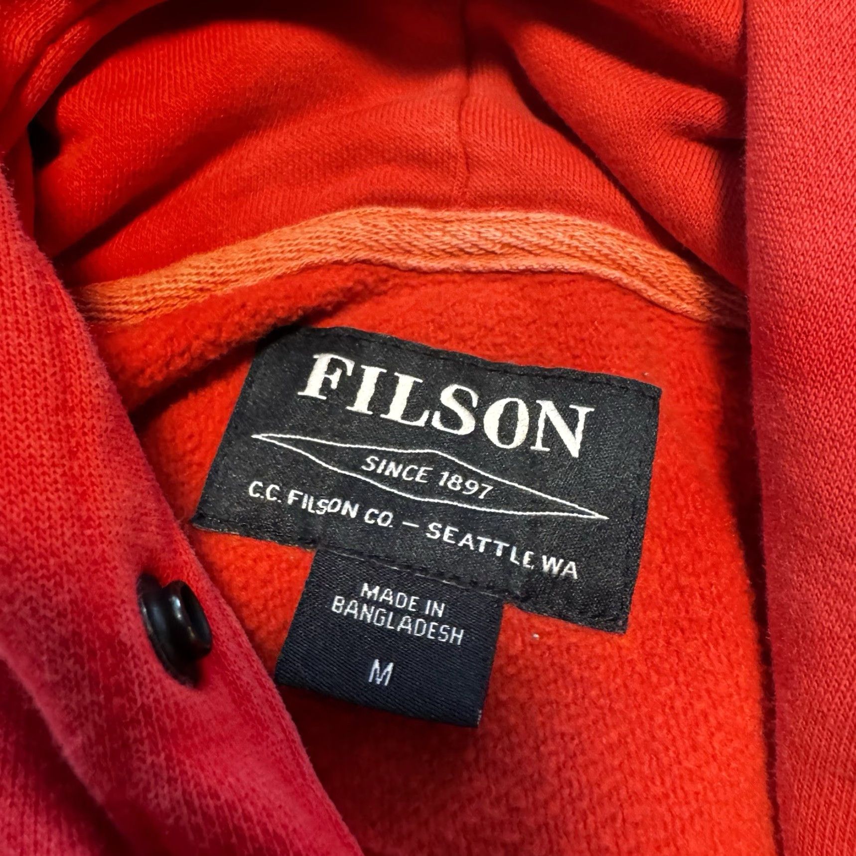 Filson Filson Hoodie Womens Medium Red Pullover Hooded Sweatshirt Cotton Blend Pocket Sweater Size M / US 6-8 / IT 42-44 - 4 Thumbnail