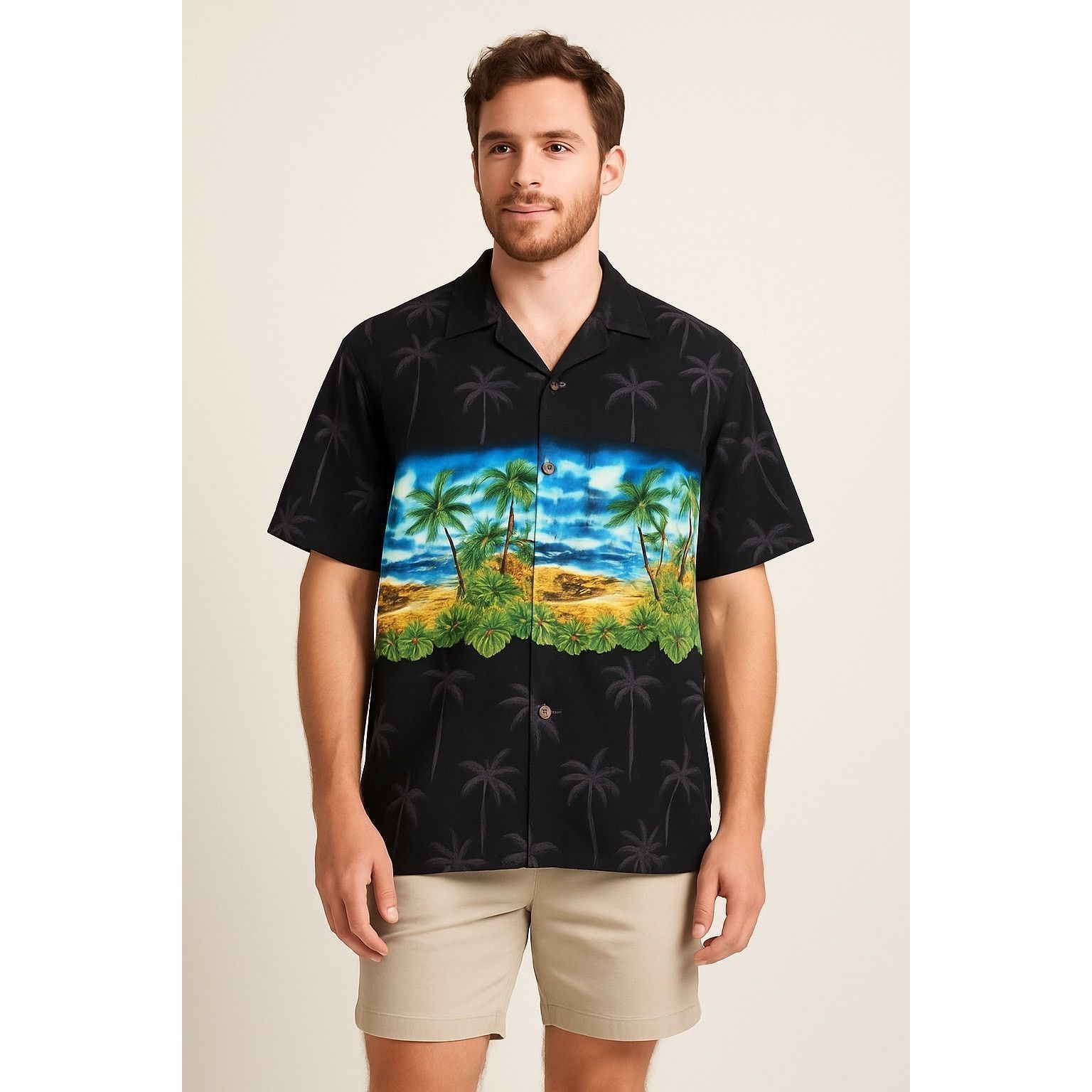 Other Vintage Hawaiian Aloha Shirt Palm Tree Beach Blue Hawaii XL Size US XL / EU 56 / 4 - 1 Thumbnail
