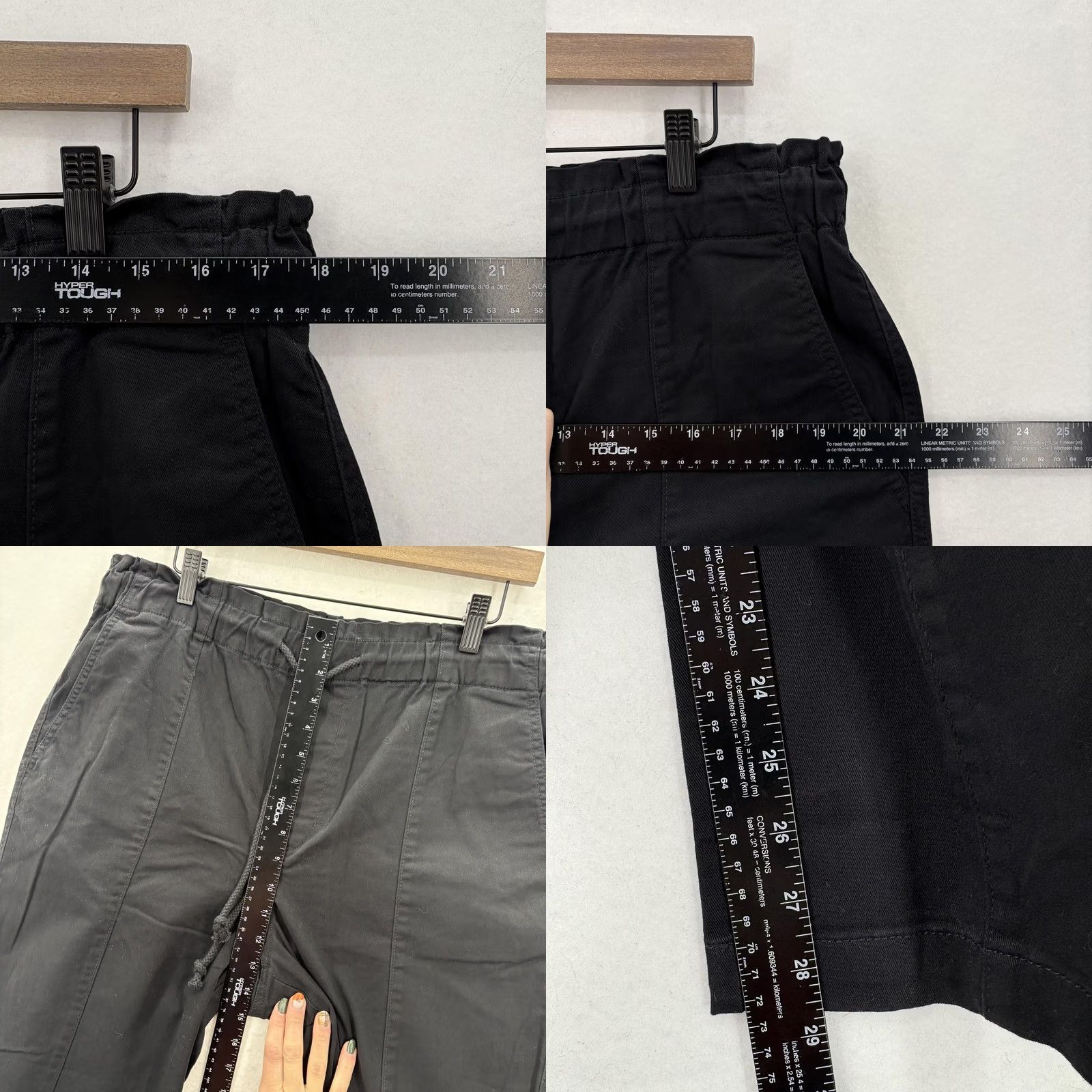 Loft LOFT Pants Womens Large Black Pull On Jogger Ankle Cotton Stretch Casual Lounge Twill Elastic Waist Pockets Stretch Size 36" / US 14 / IT 50 - 8 Thumbnail