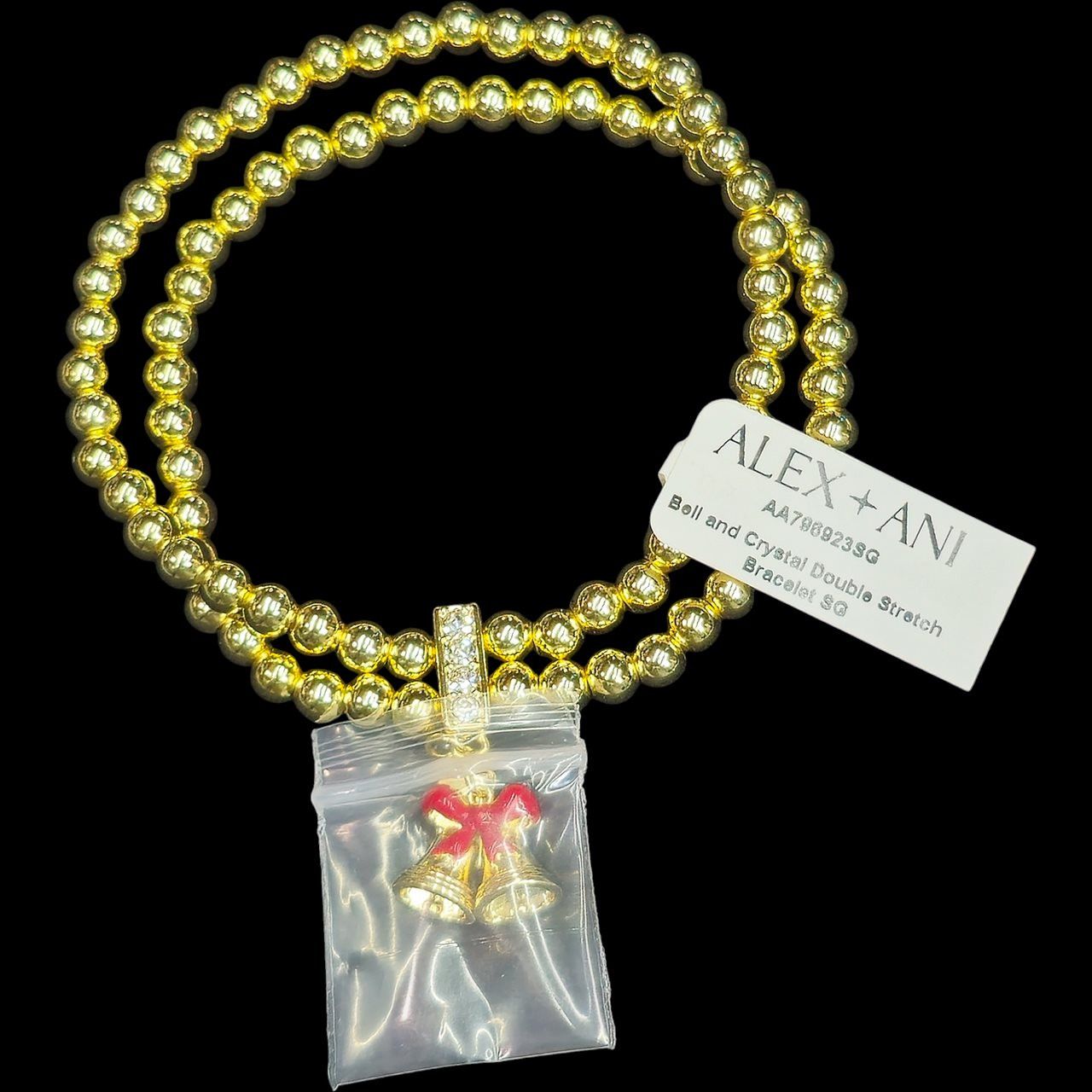 Other Alex and Ani Bracelet Holiday Bell Stretch Charm Gold Tone Size ONE SIZE - 3 Thumbnail