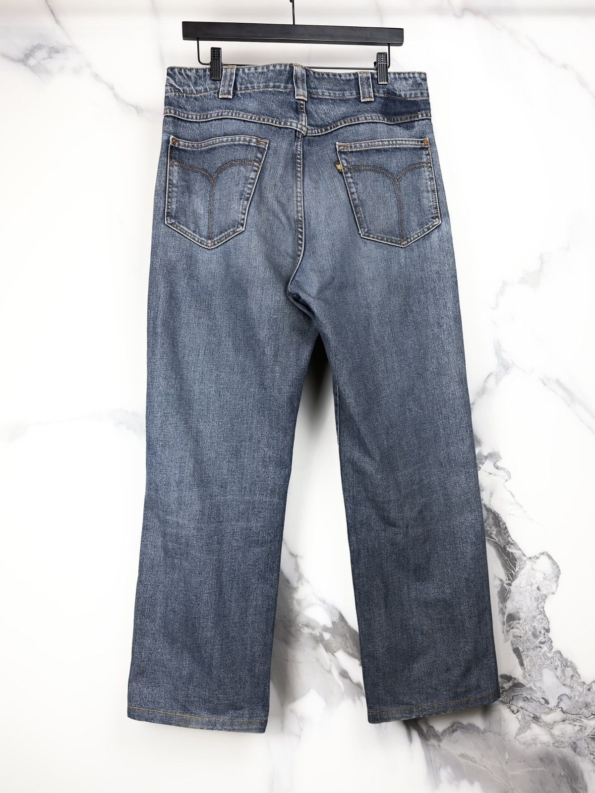 Gucci Gucci Tom Ford Vintage Web Baggy Faded Blue Denim Jeans Size US 34 / EU 50 - 2 Thumbnail