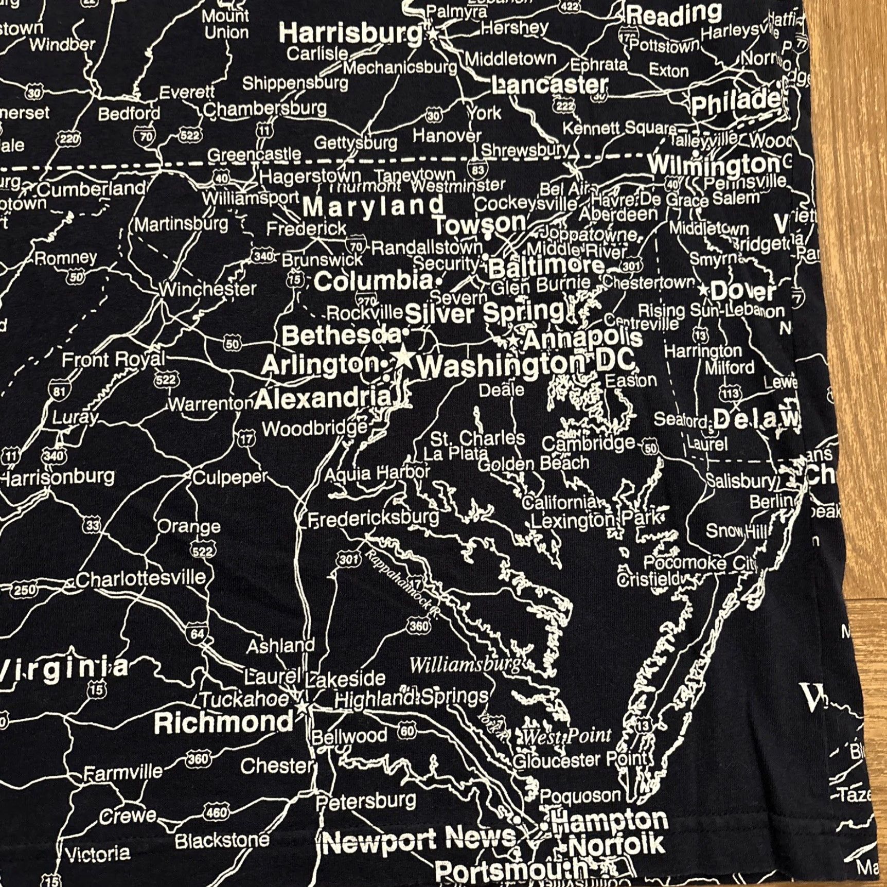 Vintage Pennsylvania Map T-Shirt XL Blue Men's Shirt All-Over Print Size US XL / EU 56 / 4 - 3 Thumbnail