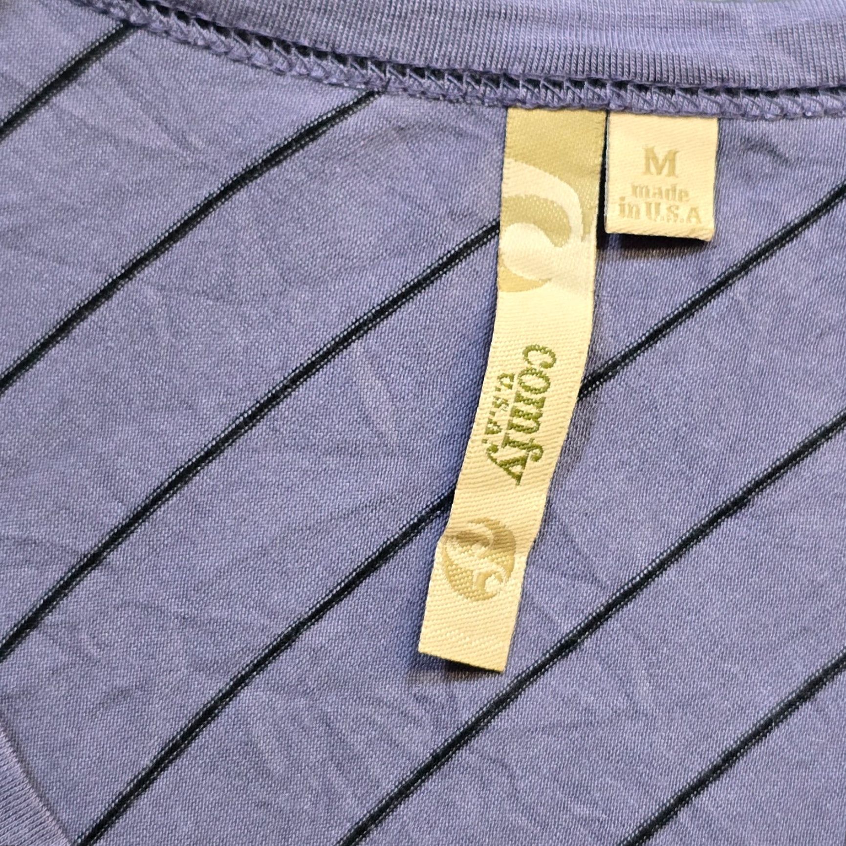Vintage Comfy USA Dress Womens Medium Blue Striped Tunic Stretch Tie Long Sleeve Casual Size M / US 6-8 / IT 42-44 - 4 Thumbnail