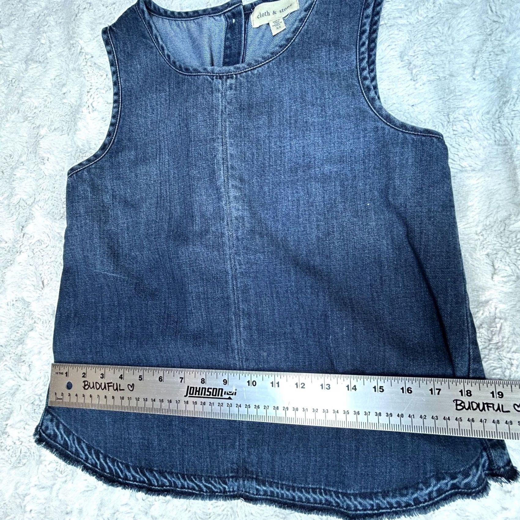 Denime Cloth & Stone Womens Denim Tank Top XS Button-Back Chambray Blue Tank Shirt Red? Wait - Please provide the correct color. Size XS / US 0-2 / IT 36-38 - 8 Thumbnail