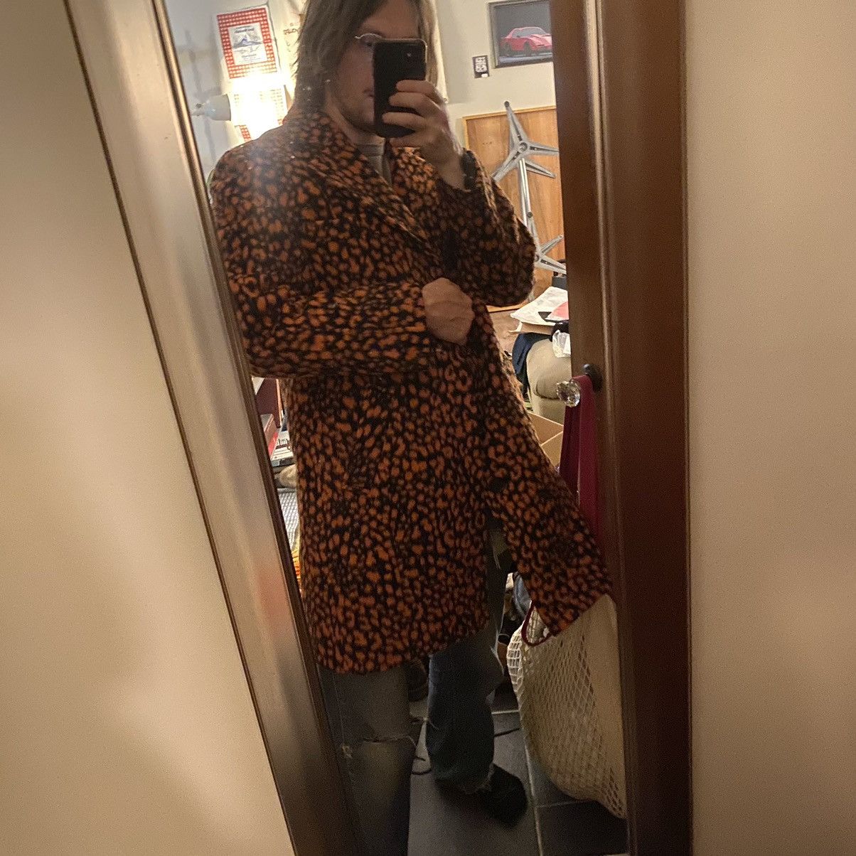 Misbhv Orange Leopard Overcoat Size M / US 6-8 / IT 42-44 - 6 Thumbnail