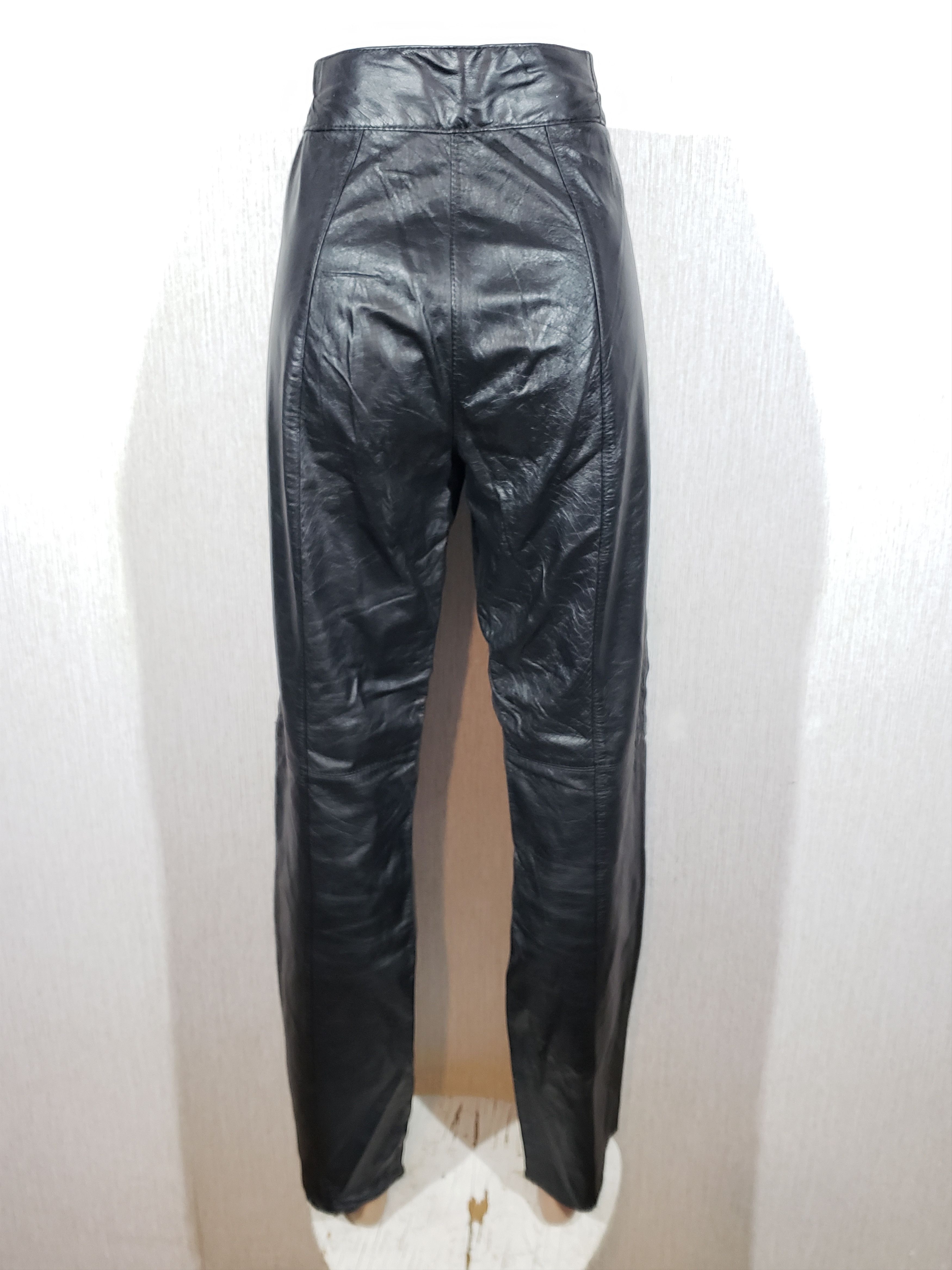 Genuine Leather Stylish elegant women's black leather pants. Size 28" / US 6 / IT 42 - 5 Thumbnail