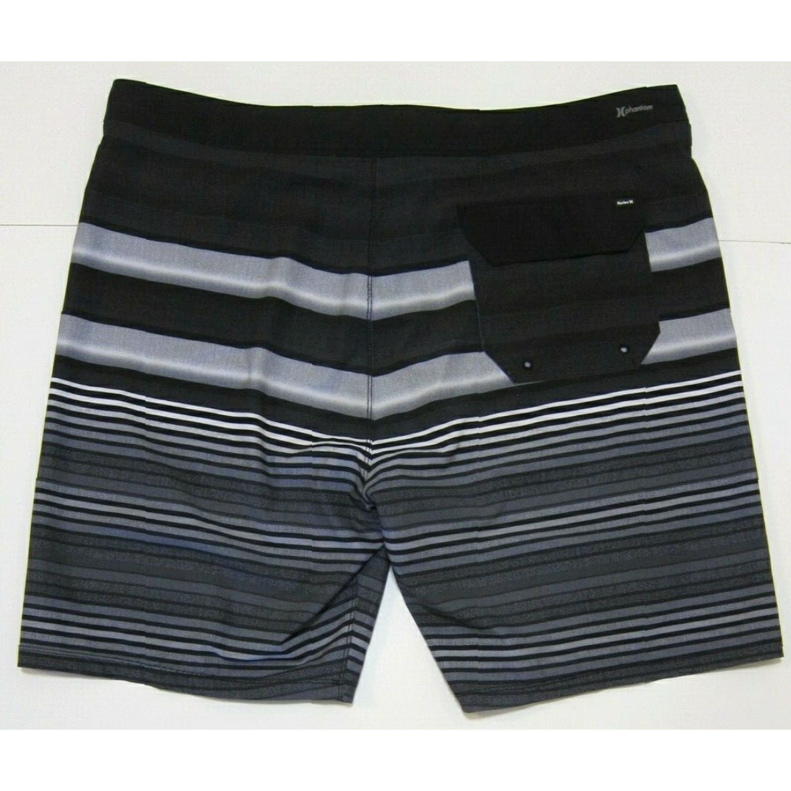 Hurley Hurley Phantom Black Grey Stripe Stretch Swim Board Shorts Men 38 Size US 38 / EU 54 - 6 Thumbnail