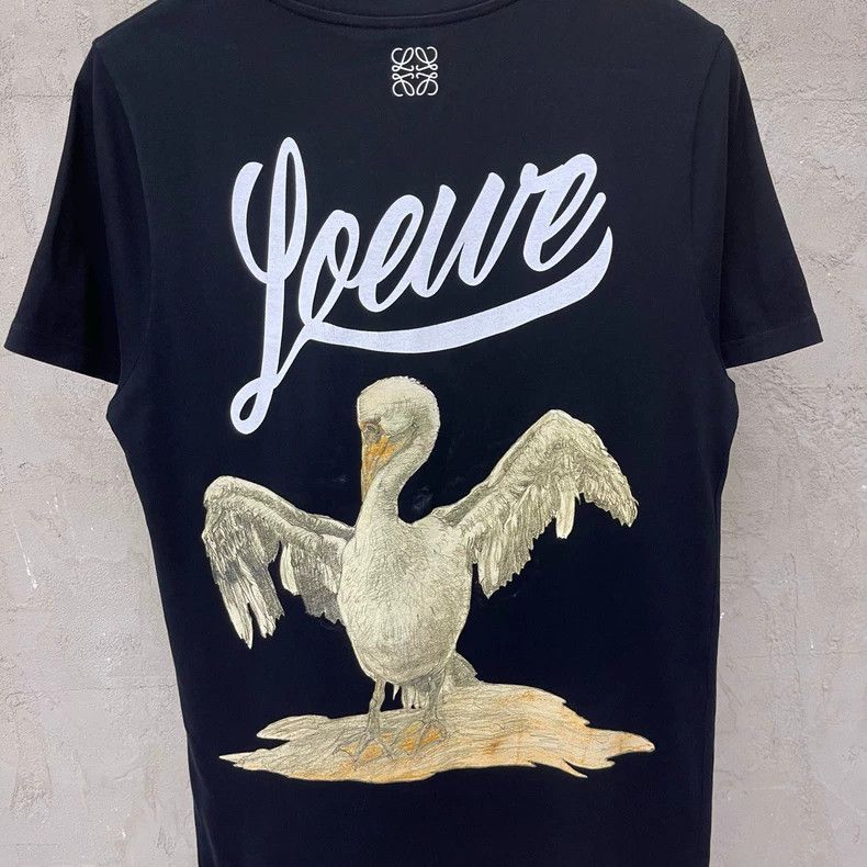 Loewe LOEWE Black short sleeve T-shirt with large bird print log Size S / US 4 / IT 40 - 6 Thumbnail