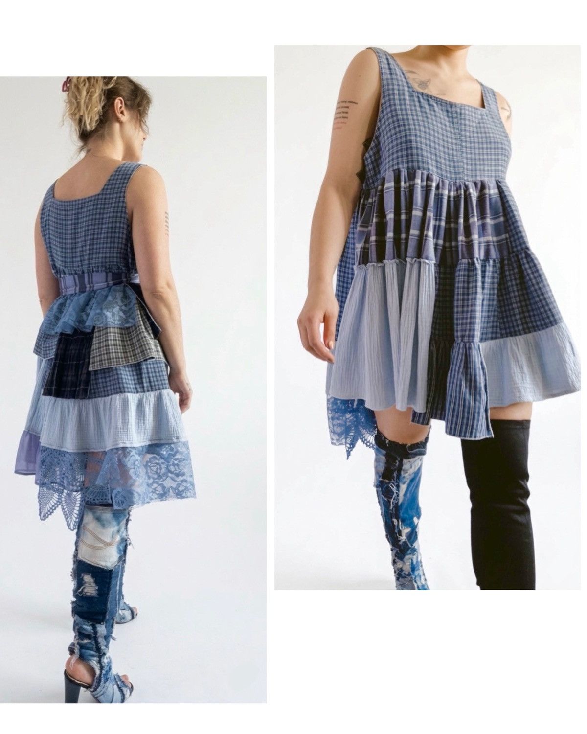 Custommade upcycled ruffle slip dress Size L / US 10 / IT 46 - 6 Thumbnail