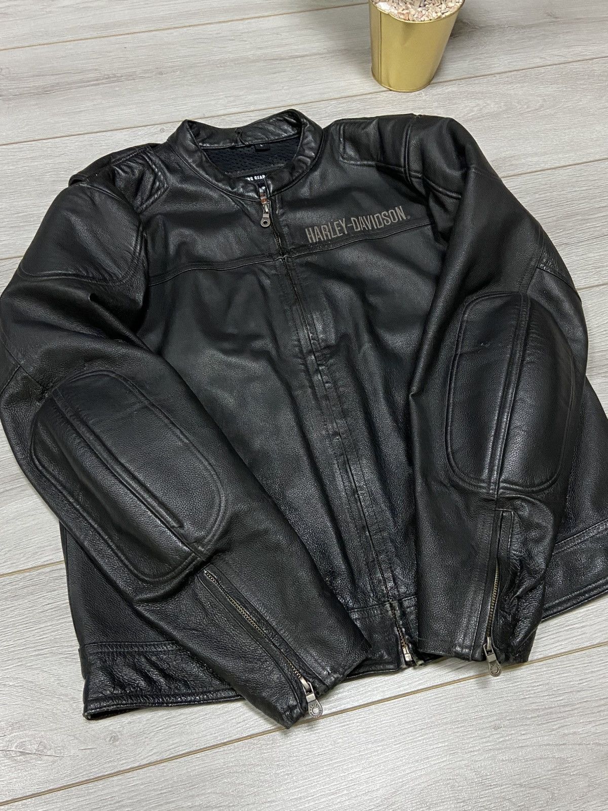 Vintage Harley Davidson big logo vintage leather racing jacket Size US L / EU 52-54 / 3 - 5 Thumbnail