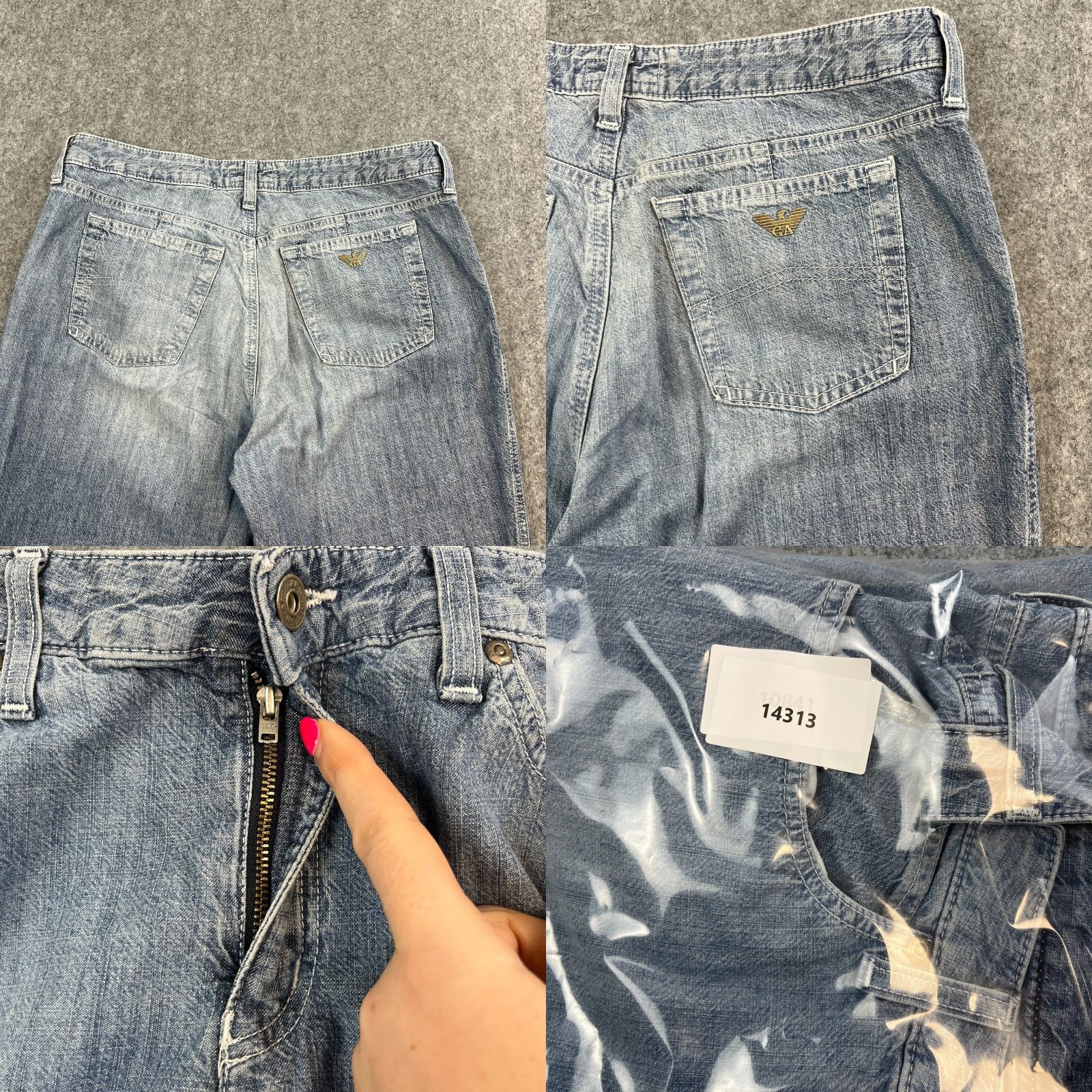 Armani Armani Womens Jeans Bootcut 32 34 UK 12 Light Wash Blue Cotton Italian GA"," Size 34" / US 12 / IT 48 - 9 Thumbnail