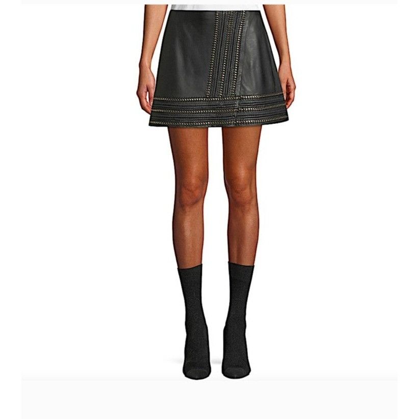 Alice + Olivia Alice + Olivia Leather Mini Skirt Lamb Soft Leather w/ Edgy Size 25" / US 0 / IT 36 - 2 Thumbnail