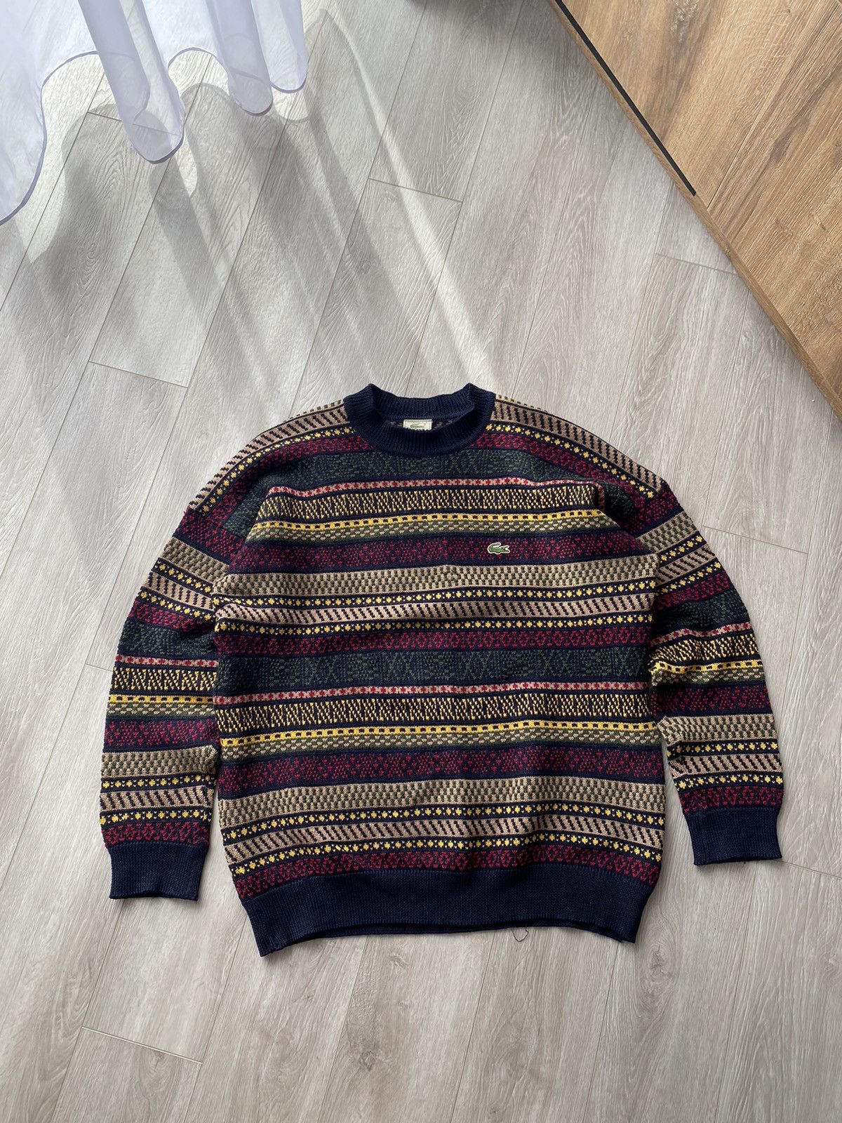 Lacoste × Vintage Vintage 90s 00s Lacoste Wool Knit Boxy Sweater Size US XL / EU 56 / 4 - 1 Thumbnail