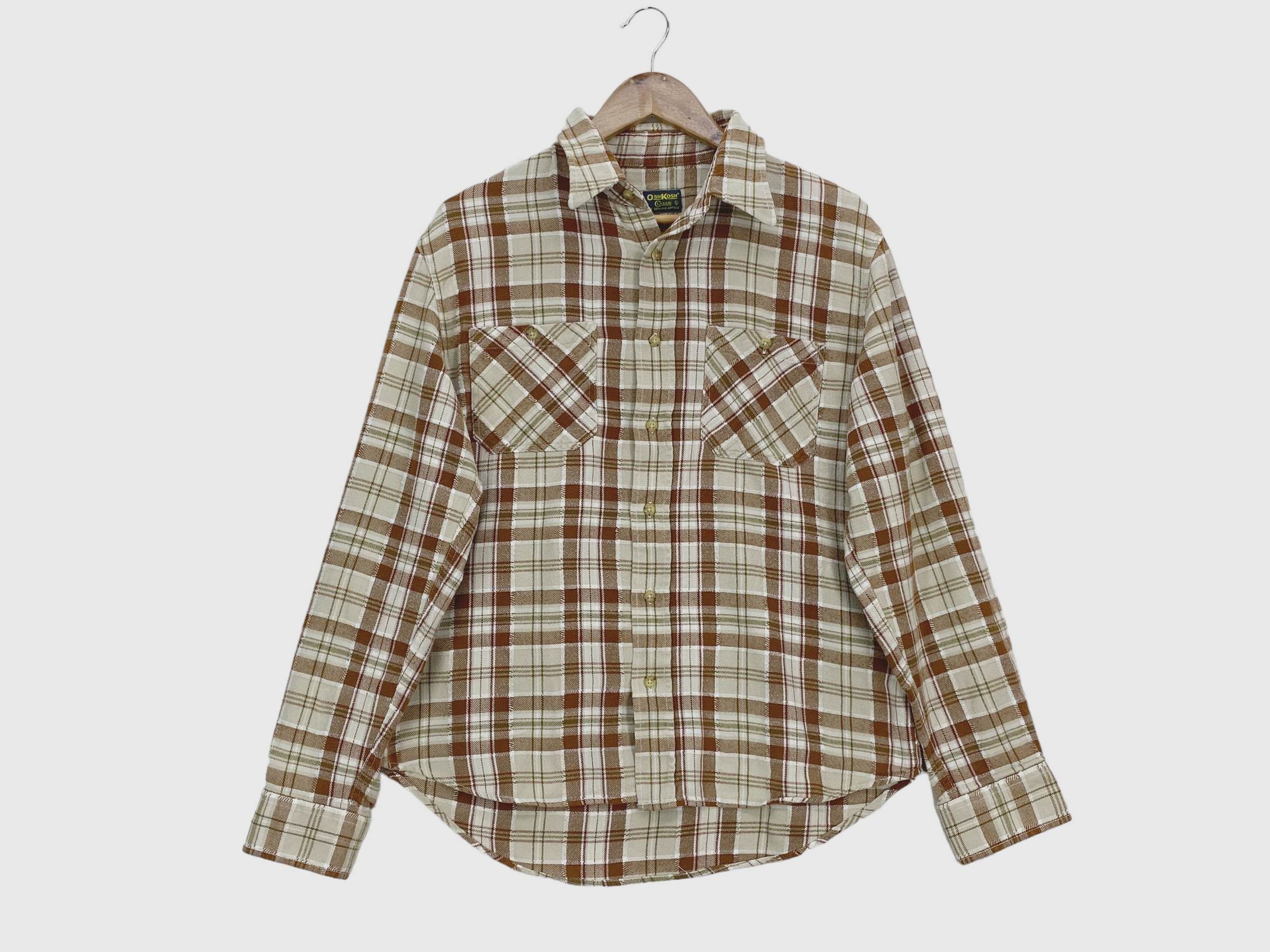 image of Oshkosh Vintage Shirt Button Down in Brown, Men's (Size Small)