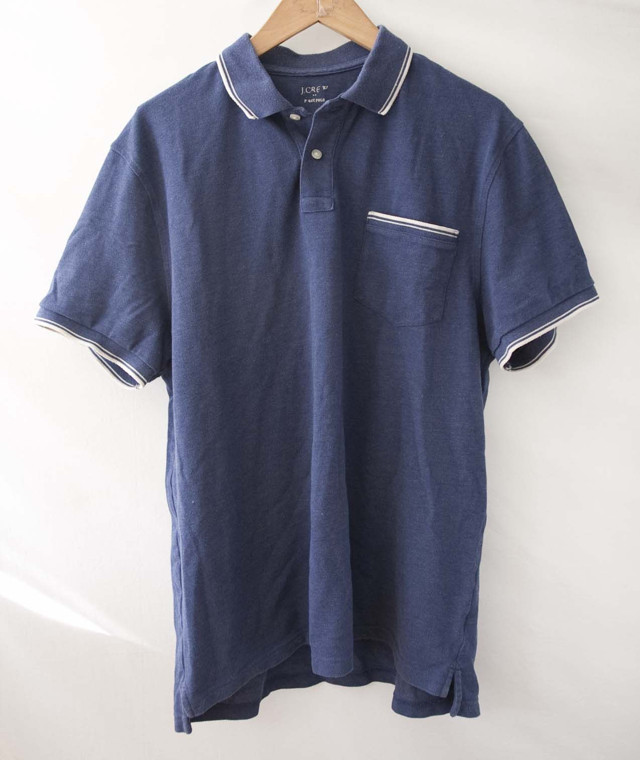 J.Crew J Crew Pique Polo Size XL Blue Pocket Size US L / EU 52-54 / 3 - 1 Thumbnail