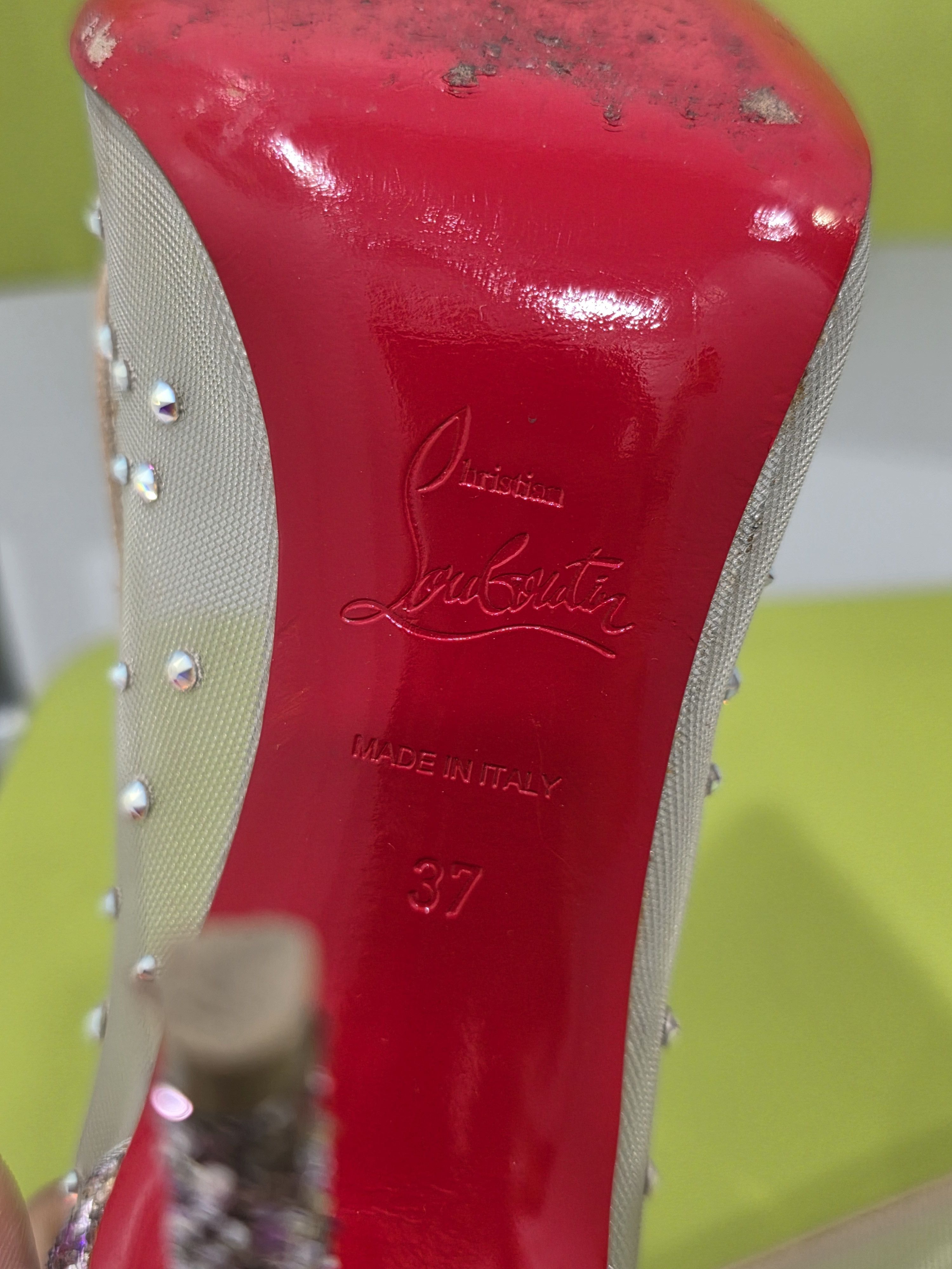 Christian Louboutin Christian Louboutin Follies Strass 100mm Crystal Pumps Size US 7 / IT 37 - 8 Thumbnail