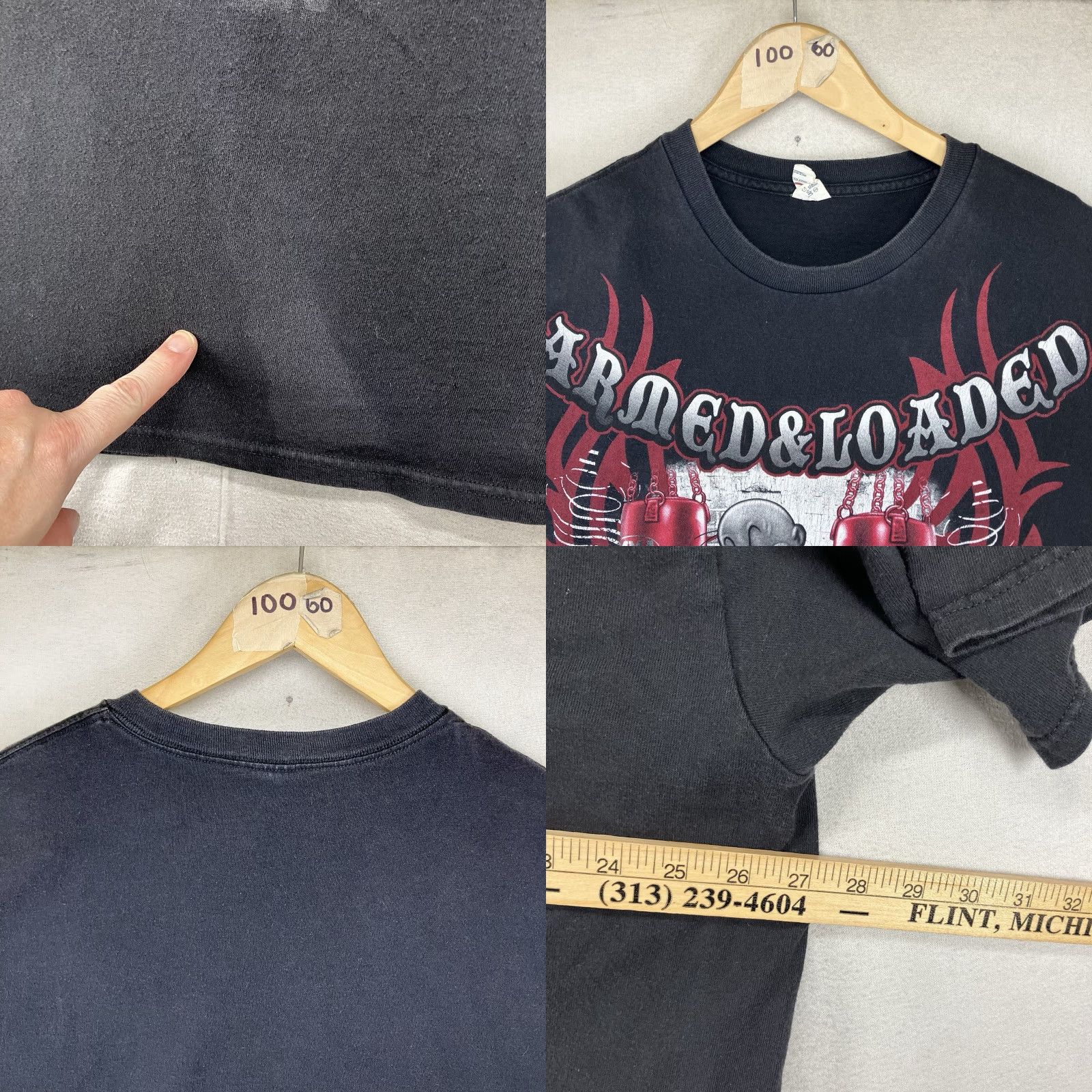 Delta Popeye T Shirt Mens 3XL Faded Black y2k MMA Theme Armed Loaded 2011 Size US XXL / EU 58 / 5 - 9 Thumbnail