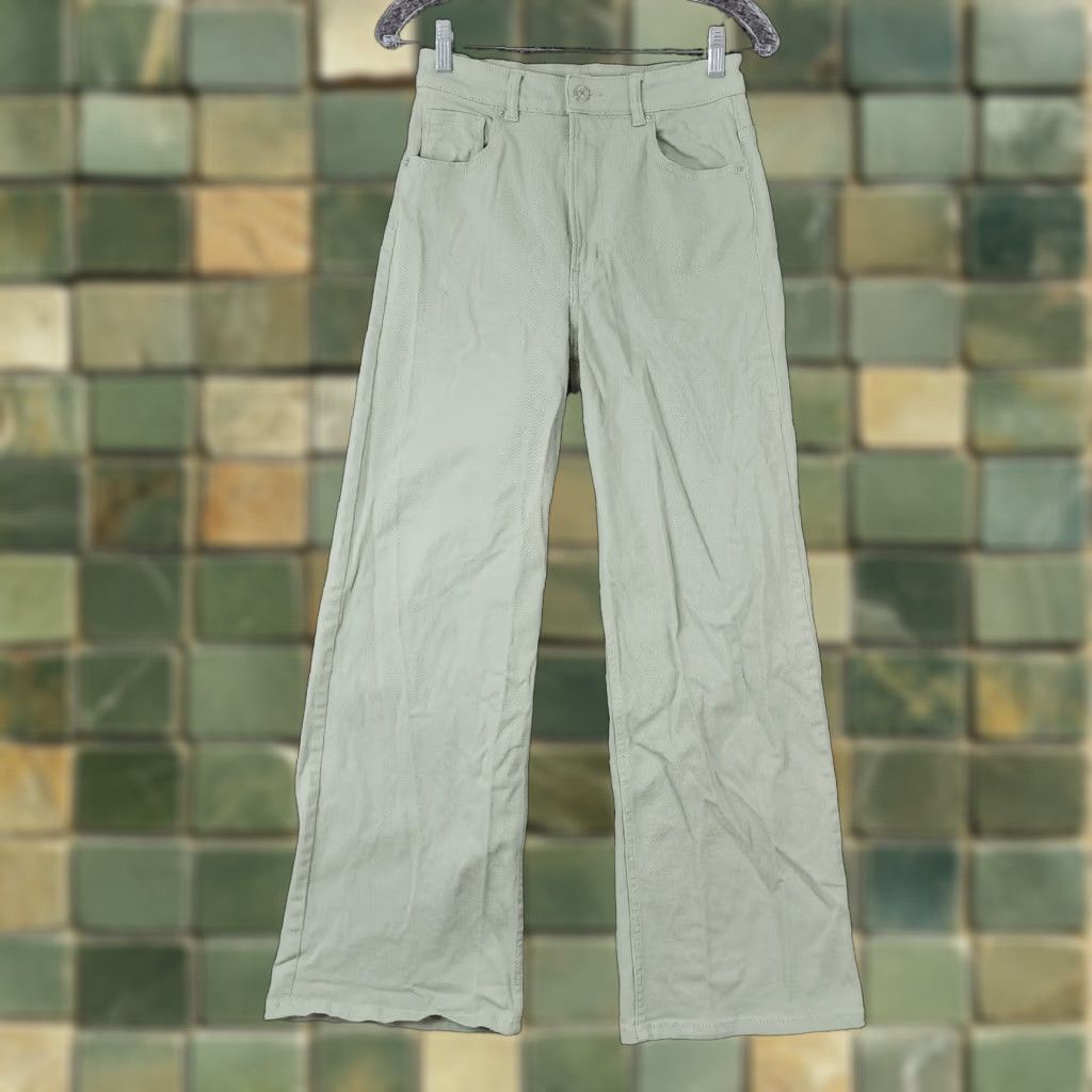 Vintage Divided Jeans Womens 98% Cotton Green Flared Size 6 Size 28" / US 6 / IT 42 - 1 Thumbnail