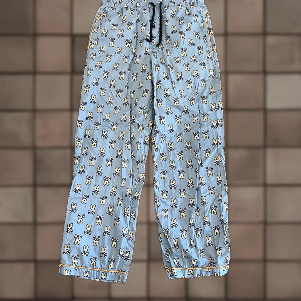 Psycho Bunny VINTAGE Psycho Bunny Jogger Pants Men Medium Blue Lounge Wear All Over Print Casual Travel Size US 31 - 1 Thumbnail