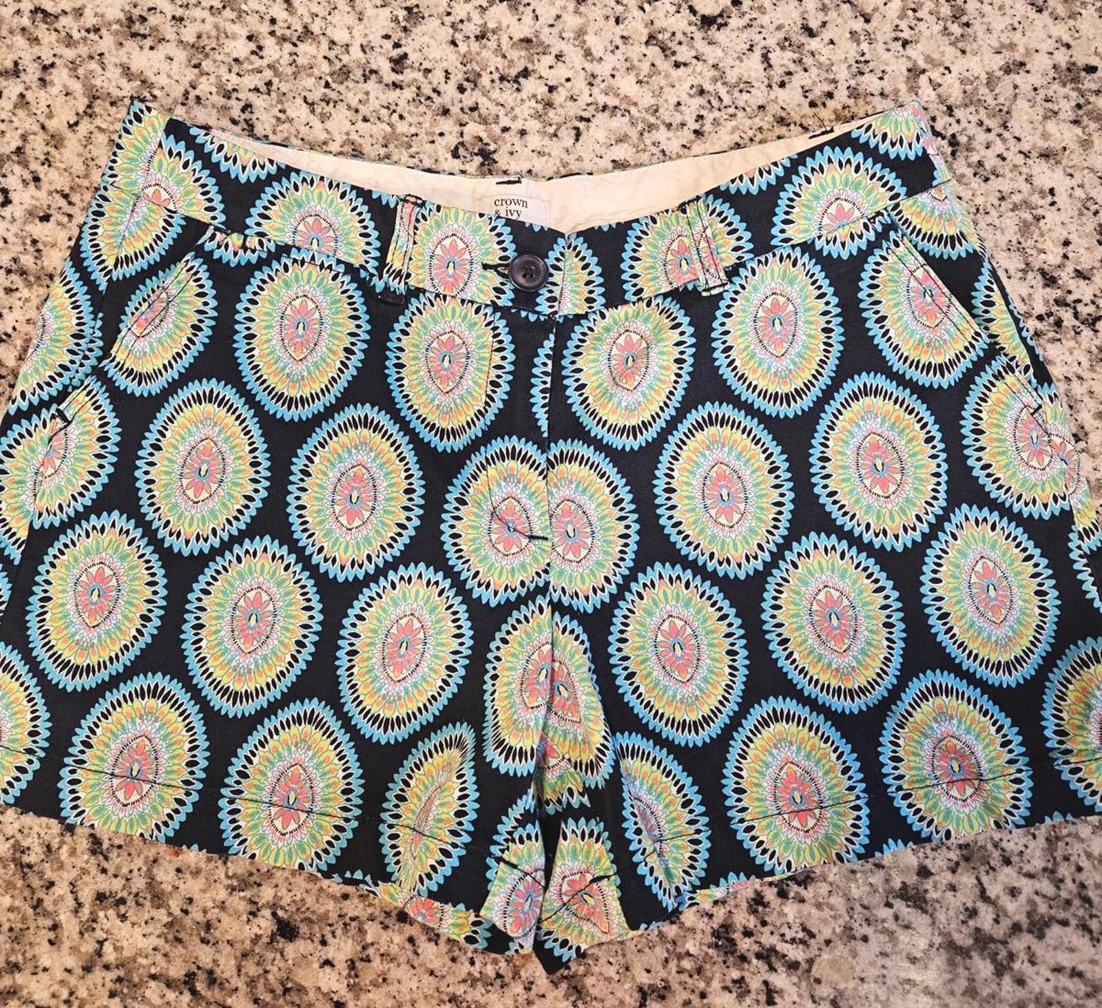 Designer Crown & Ivy Printed Shorts - Vibrant Pattern Size 34" / US 12 / IT 48 - 8 Thumbnail