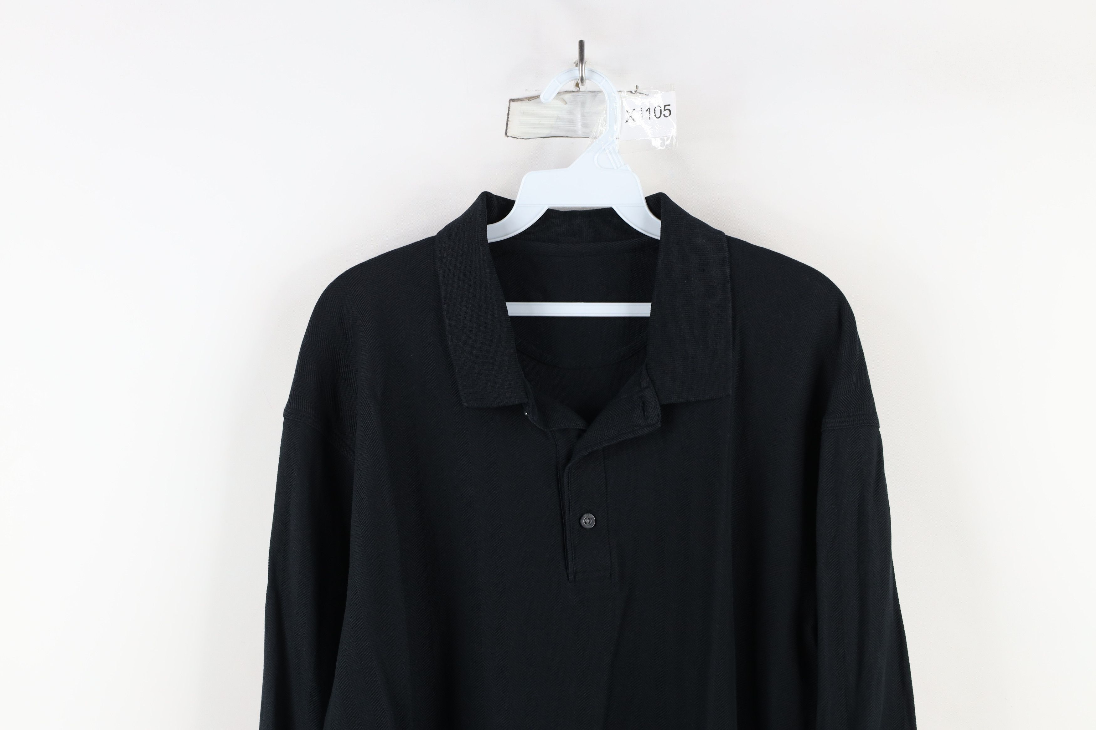 Vintage Vintage 90s Streetwear Herringbone Long Sleeve Polo Shirt Size US L / EU 52-54 / 3 - 2 Thumbnail