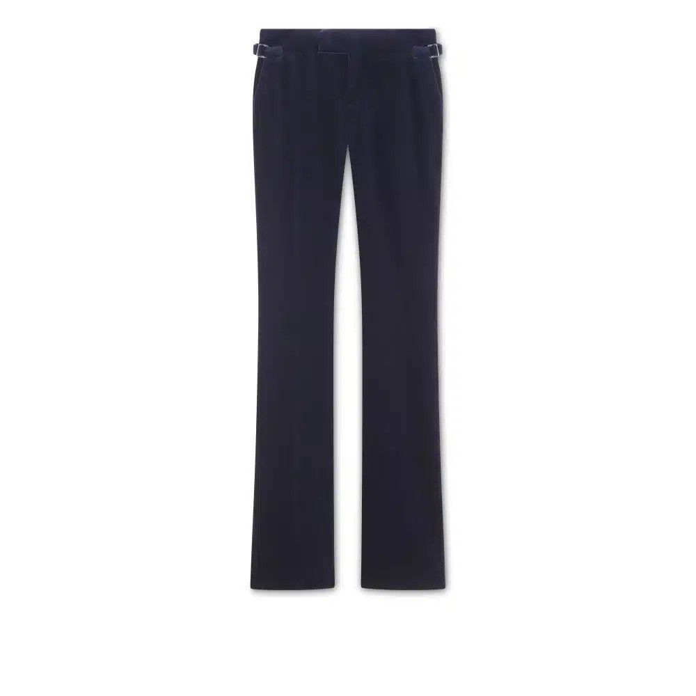 Tom Ford o1loc1c1224 PAW472 Velvet Pant in Navy Blue Size 28" / US 6 / IT 42 - 1 Thumbnail