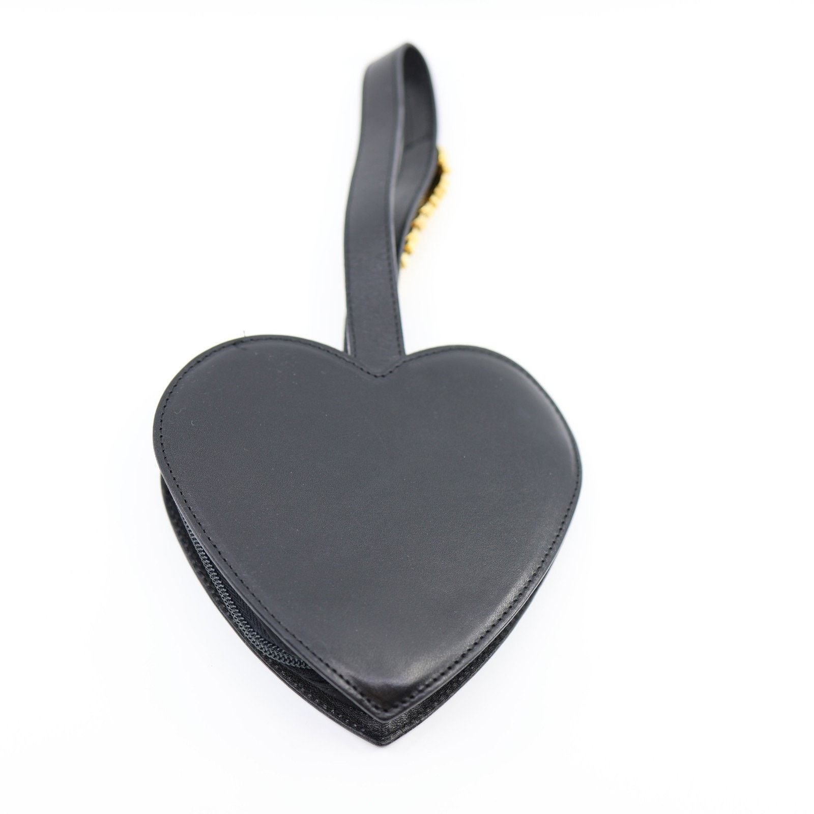 Moschino MOSCHINO Leather Black Heart Purse Handbag Wristlet Bag Size ONE SIZE - 3 Thumbnail