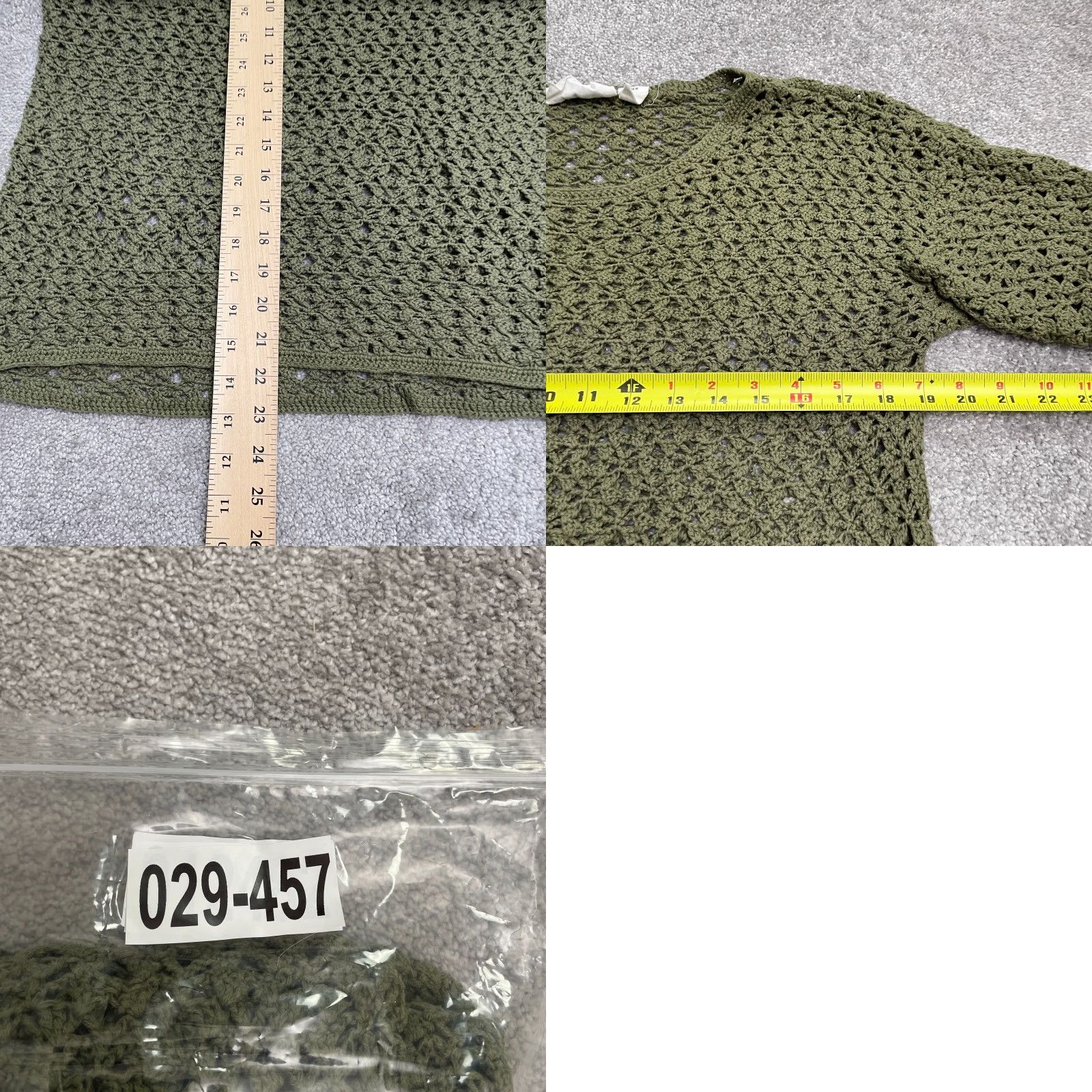 H&M H&M Top Womens Medium Green Short Sleeve Round Neck Casual Crochet Knit Logo L.O.G.G. Womens Size M / US 6-8 / IT 42-44 - 8 Thumbnail