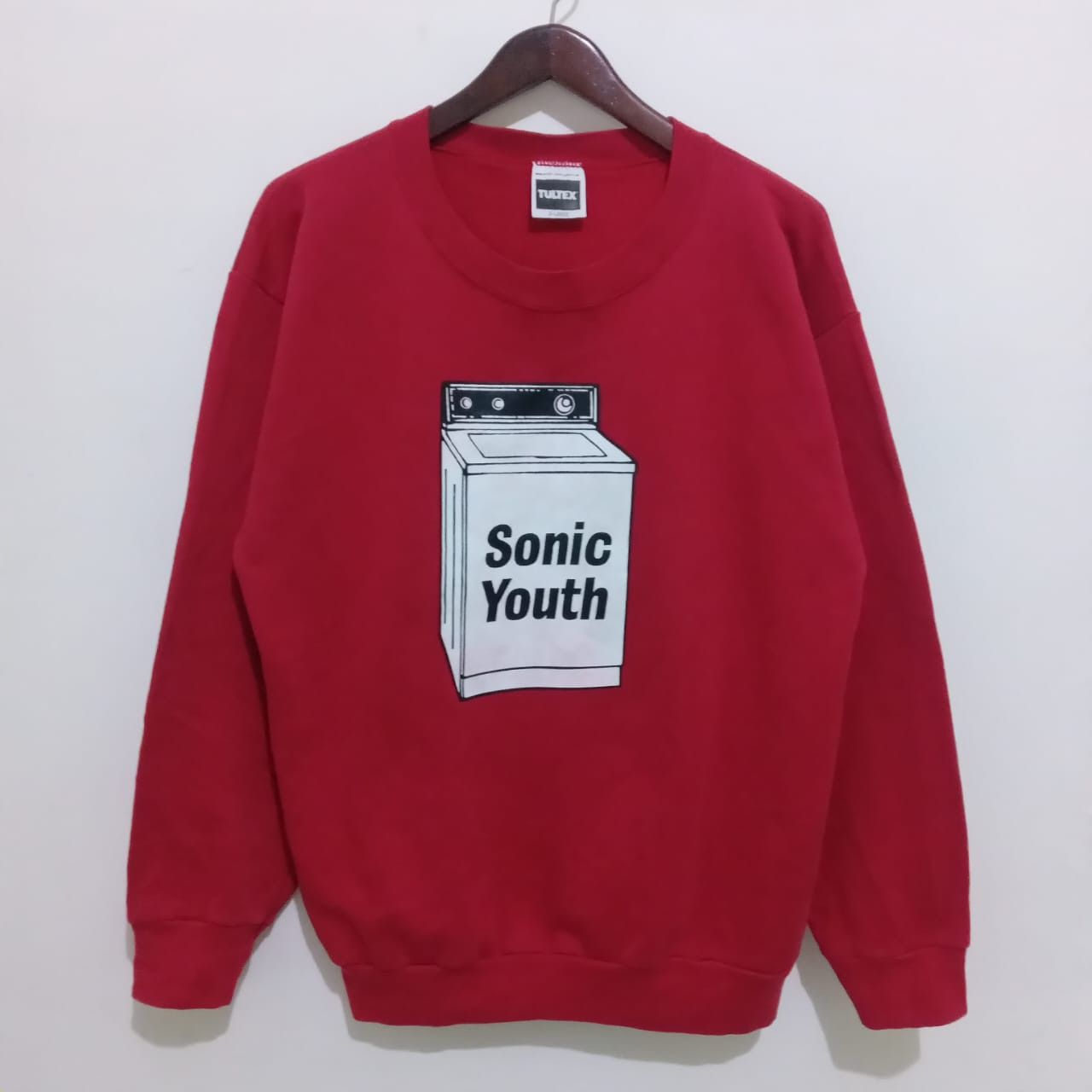 image of Band Tees x Rock T Shirt Vintage Sonic Youth Washing Machine Sweatshirt in Red, Men's (Size XL)