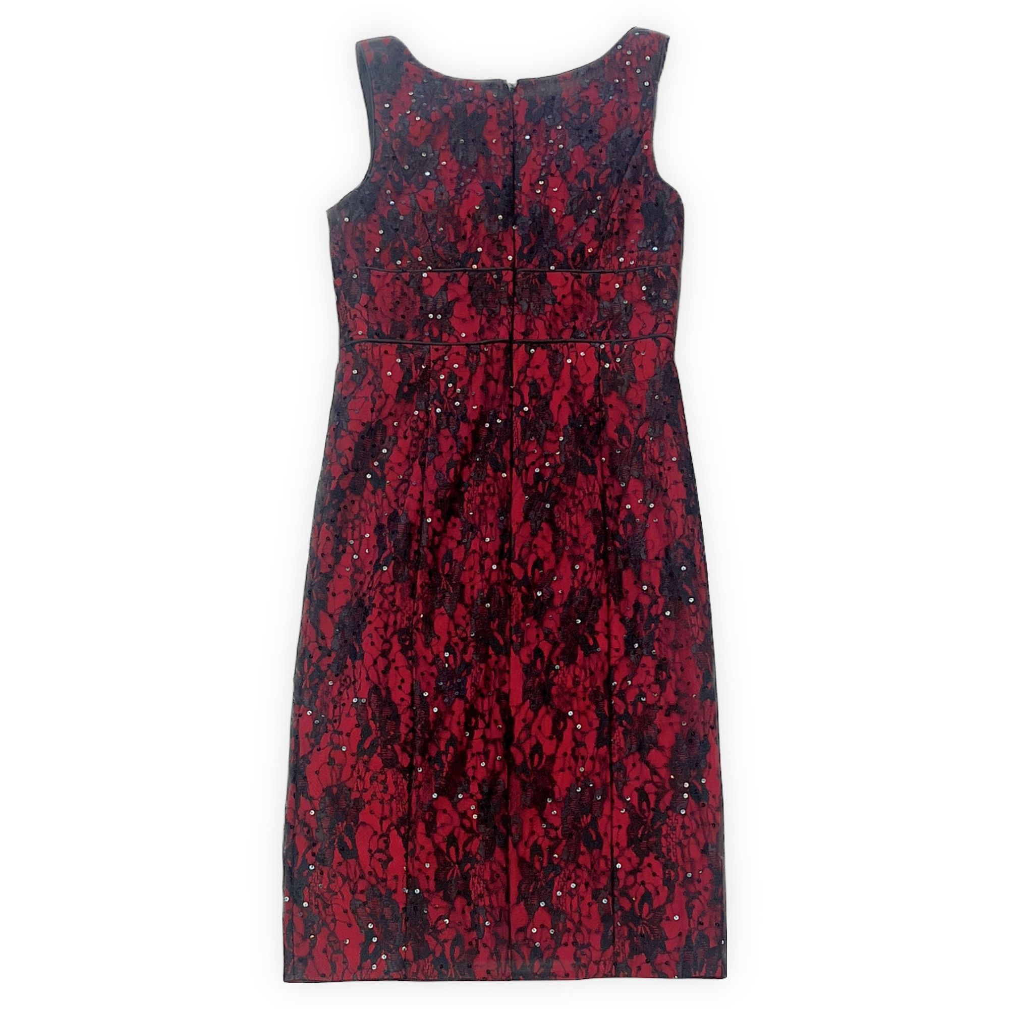 Le Chateau A | Red Black Lace Sequin Dress Size S / US 4 / IT 40 - 2 Thumbnail