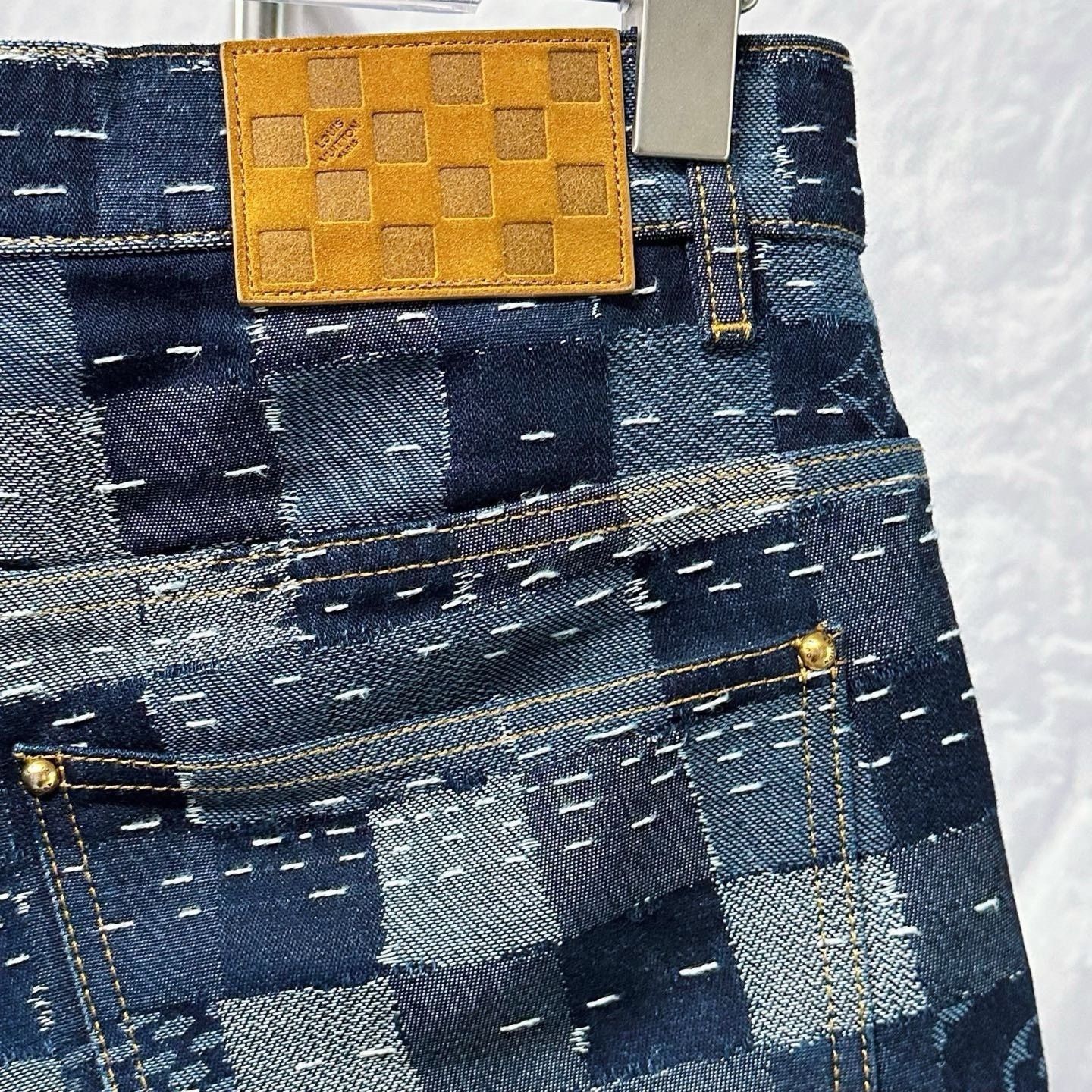 Louis Vuitton Louis Vuitton Nigo Checkered Embroidered Denim Pants Size US 30 / EU 46 - 3 Thumbnail