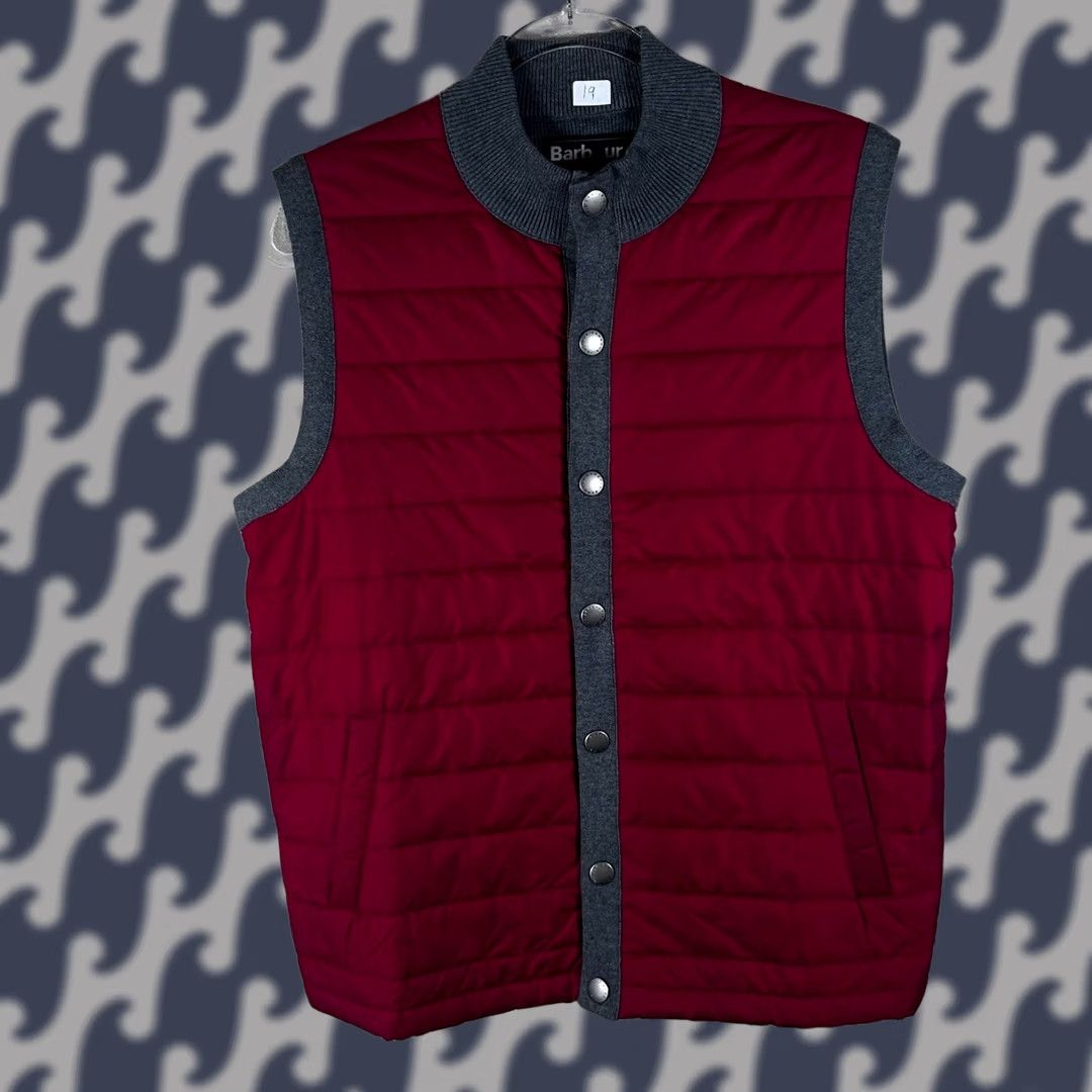 Barbour Barbour Weather Comfort Essential Gilet Quilted Knit Back Vest Mens Red Size M Size US M / EU 48-50 / 2 - 1 Thumbnail